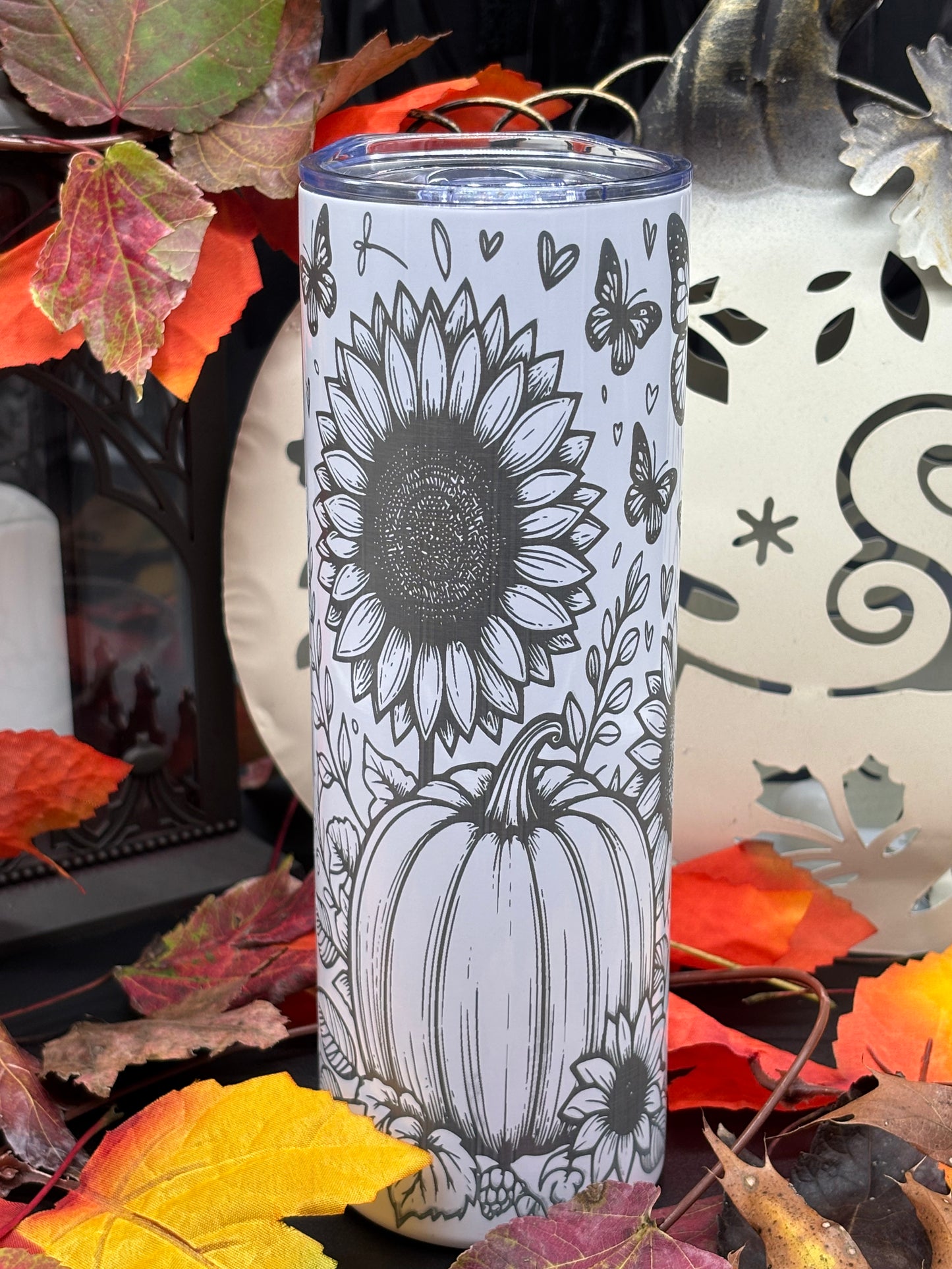 Elegant Fall Themed 20oz skinny tumbler