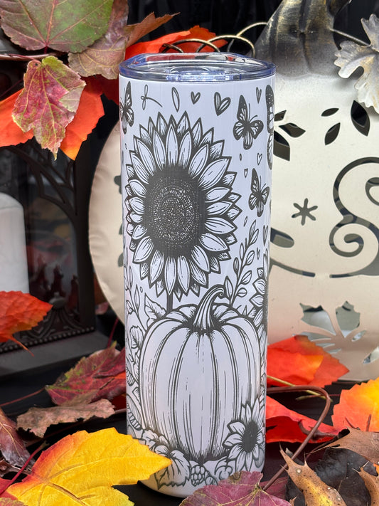 Elegant Fall Themed 20oz skinny tumbler