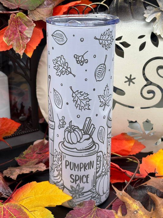 Fall Pumpkin Spice 20oz Skinny Tumbler