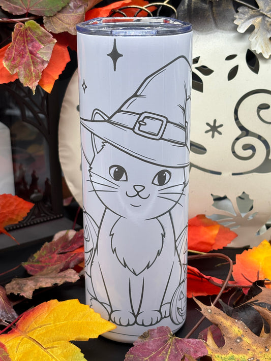 Cute Halloween Cat 20oz Skinny Tumbler