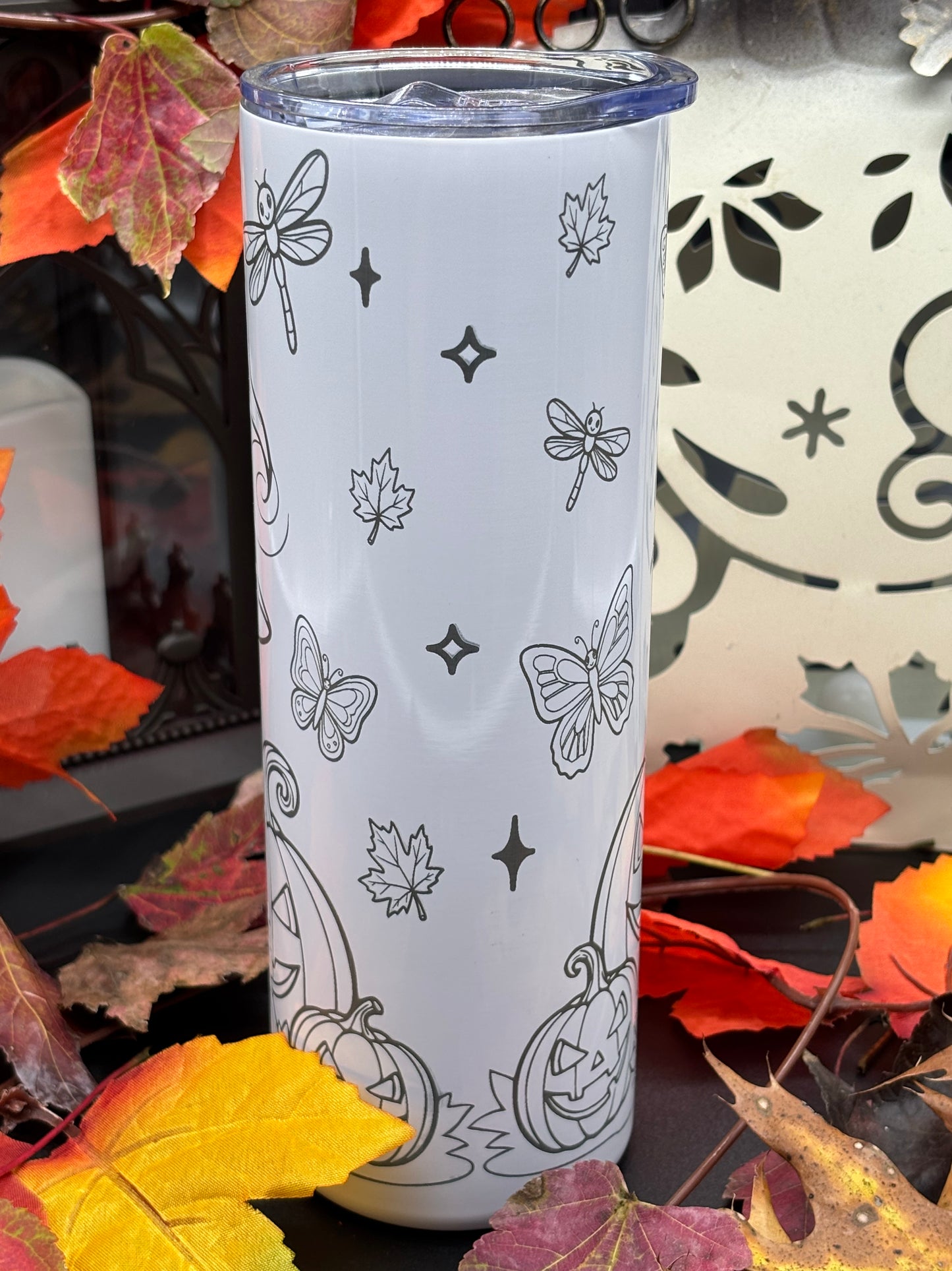 Cute Halloween Cat 20oz Skinny Tumbler