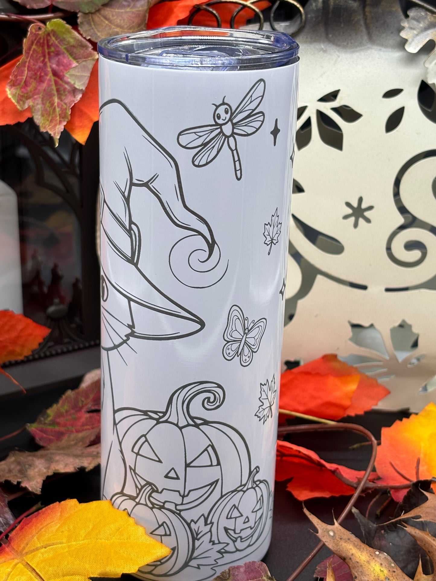 Cute Halloween Cat 20oz Skinny Tumbler