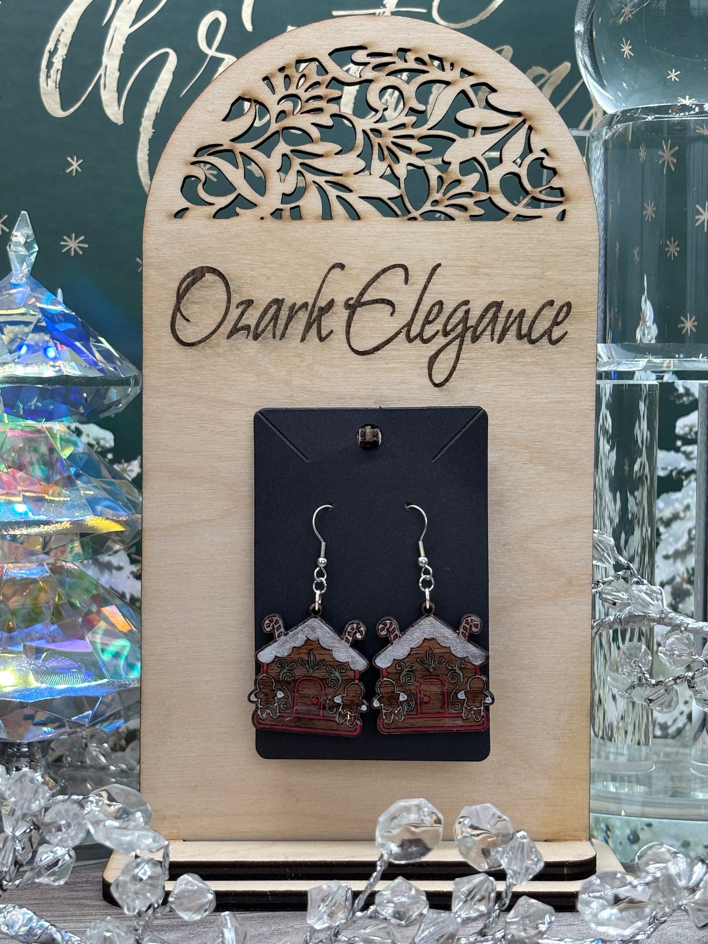 Christmas Gingerbread House Earrings