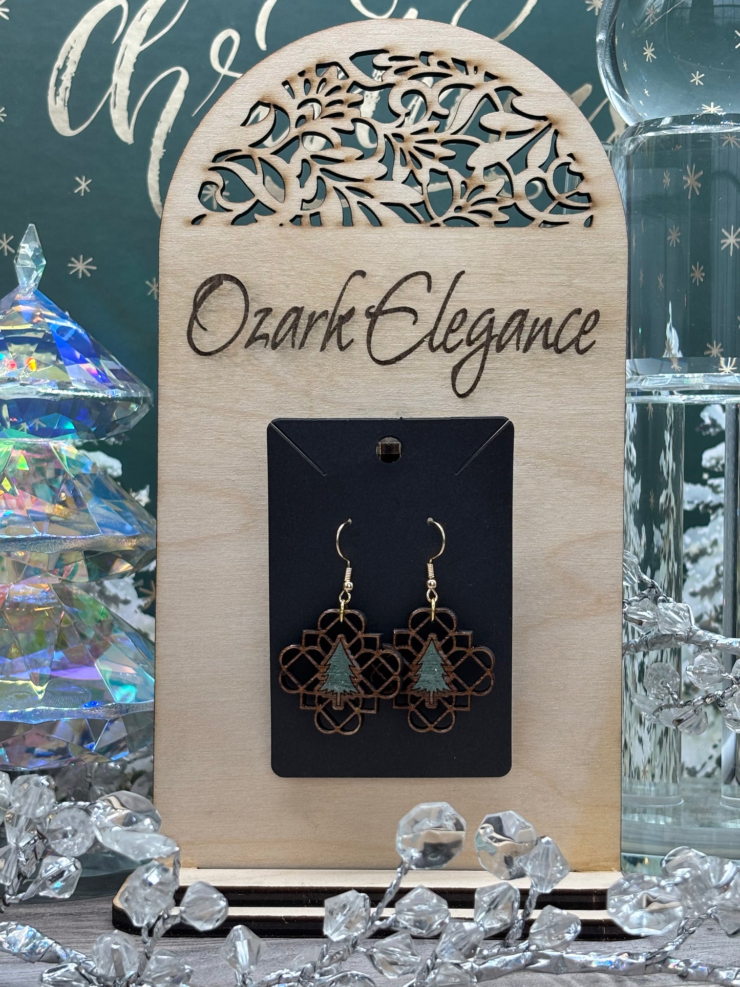 Celtic Knot Christmas Tree Earrings
