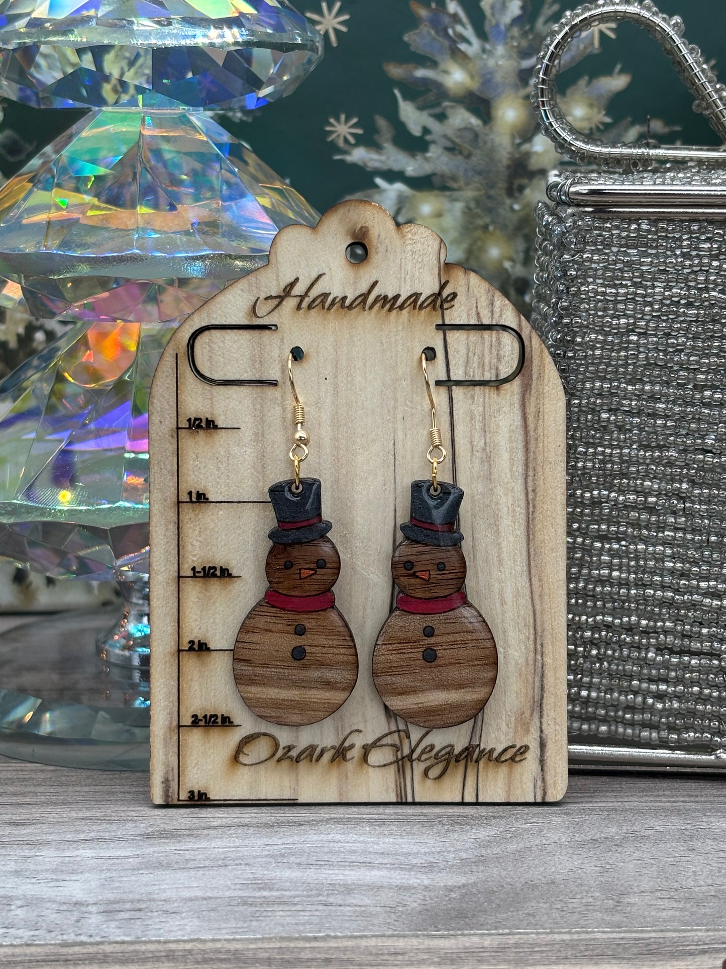 Classy Christmas Snowman Earrings