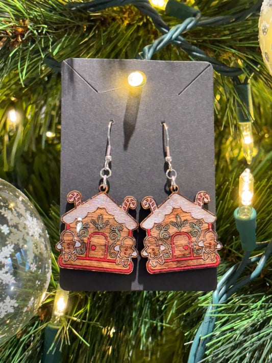 Christmas Gingerbread House Earrings