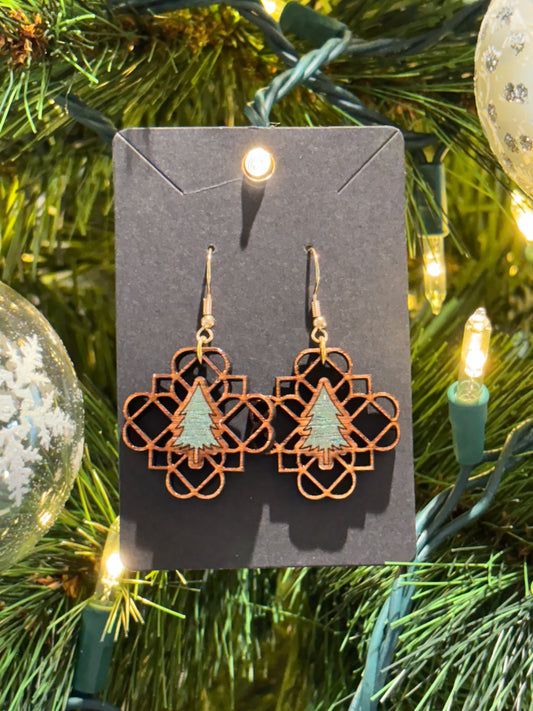Celtic Knot Christmas Tree Earrings