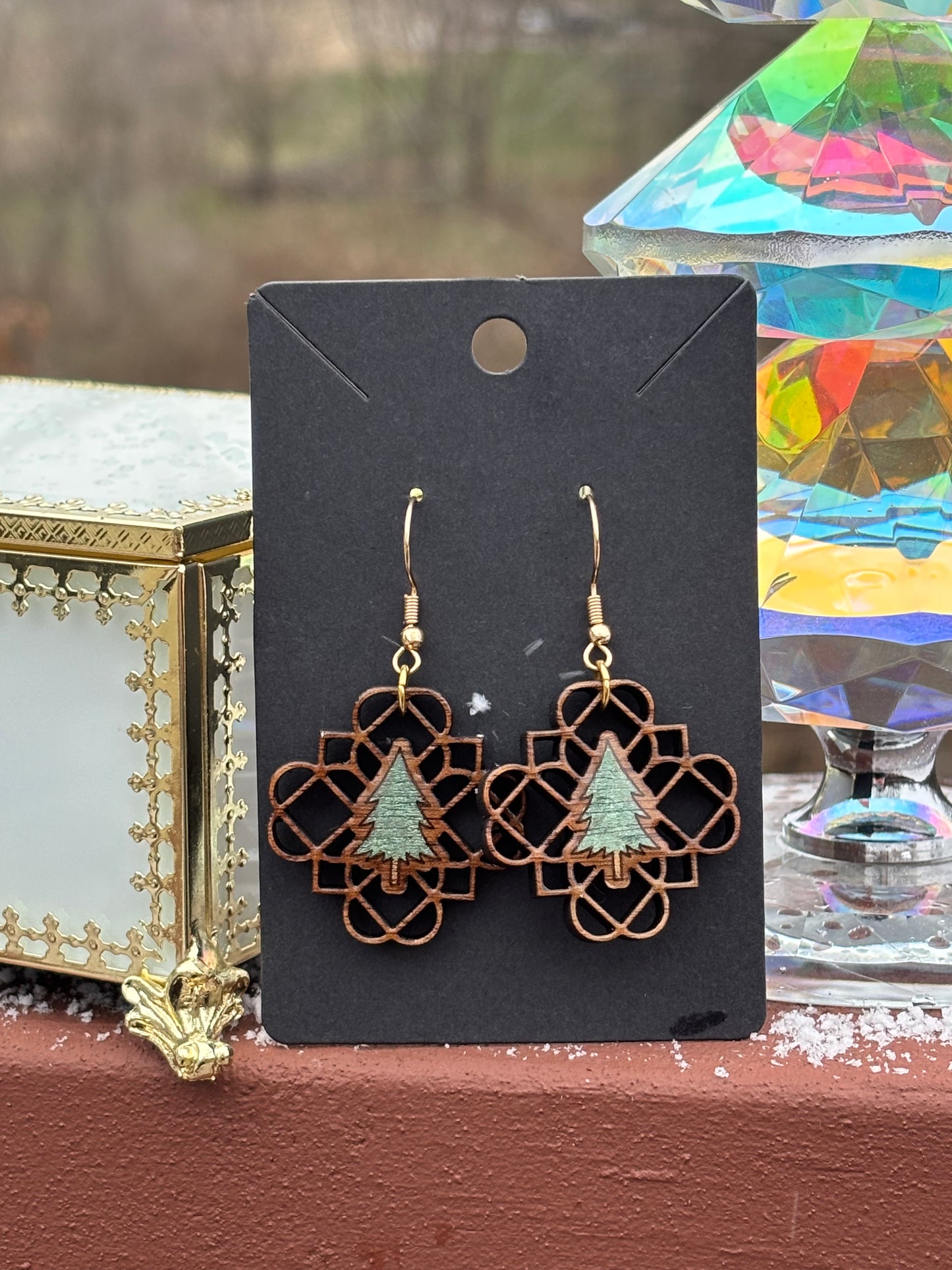 Celtic Knot Christmas Tree Earrings