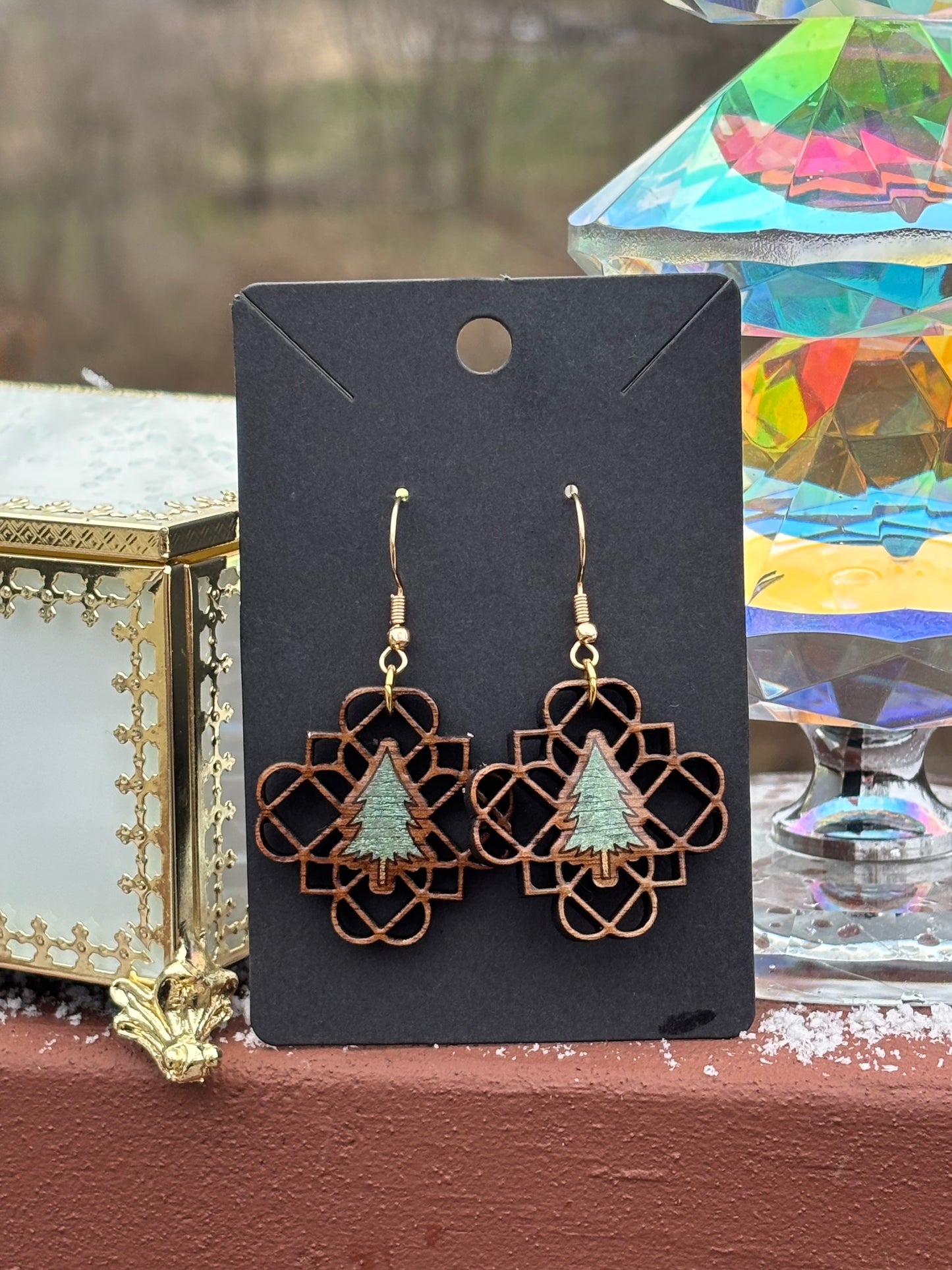 Celtic Knot Christmas Tree Earrings