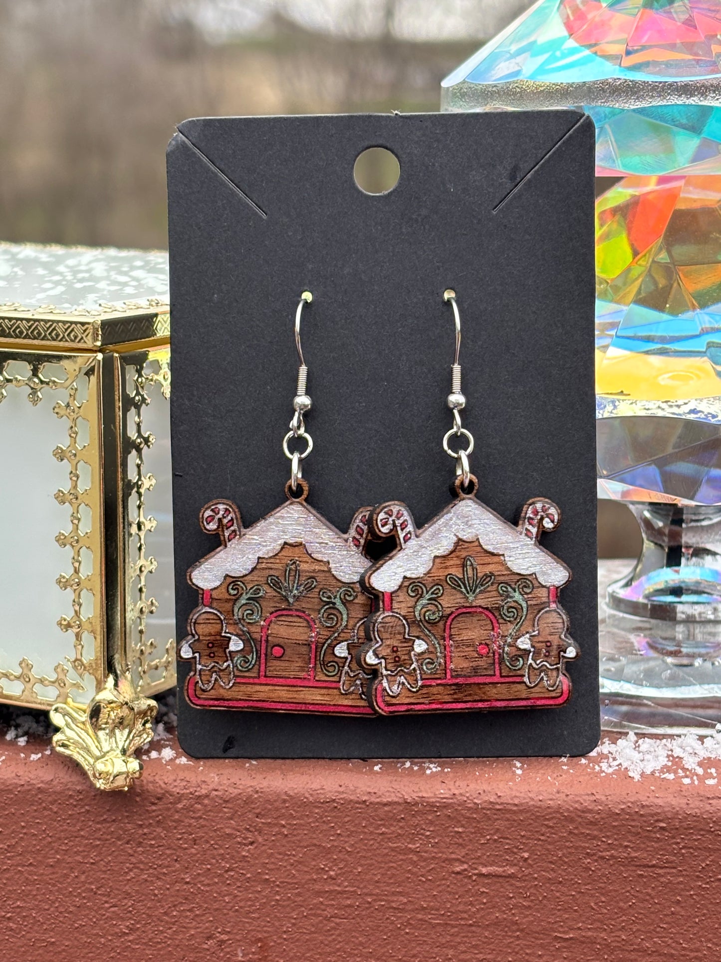 Christmas Gingerbread House Earrings