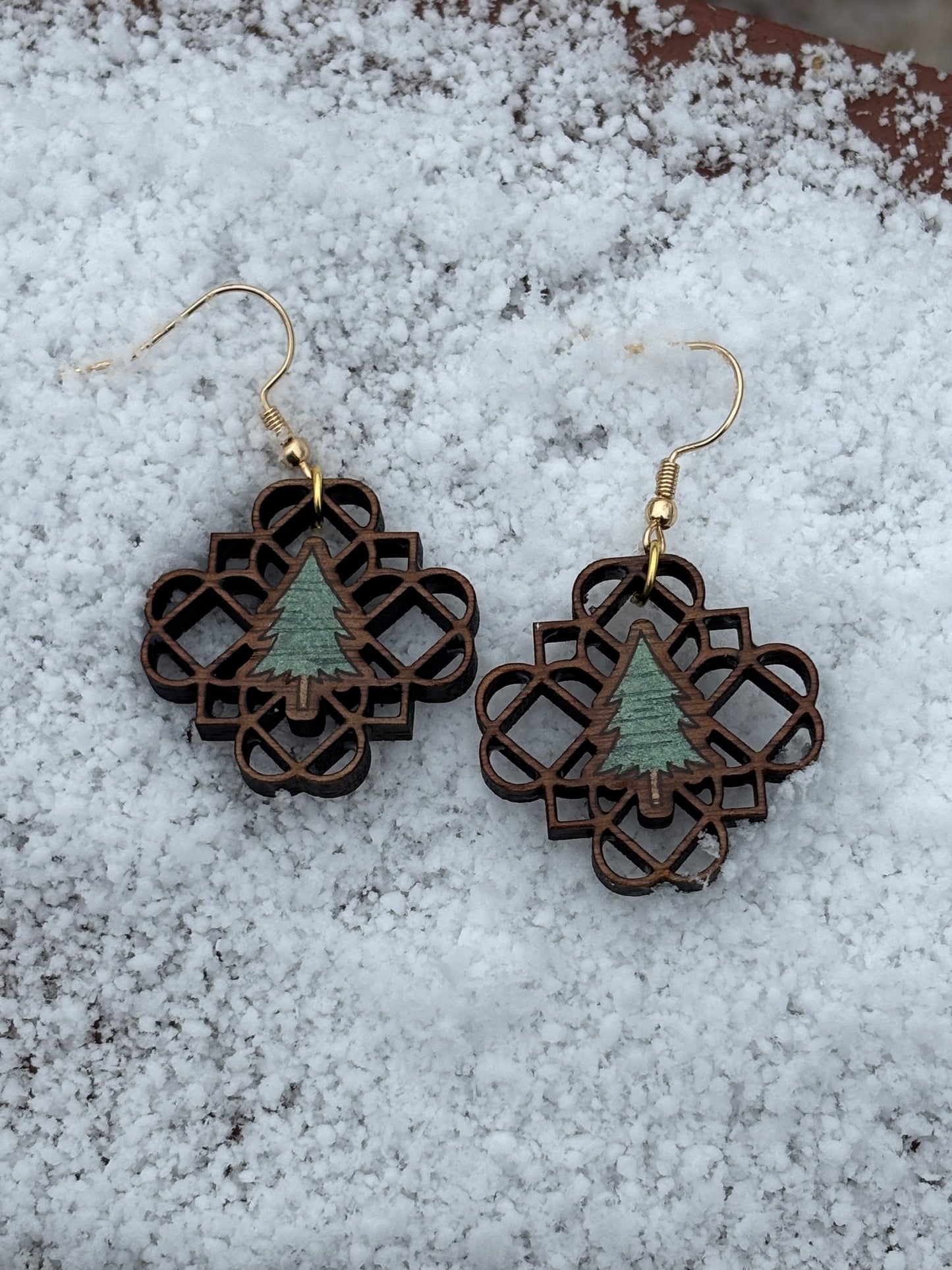 Celtic Knot Christmas Tree Earrings