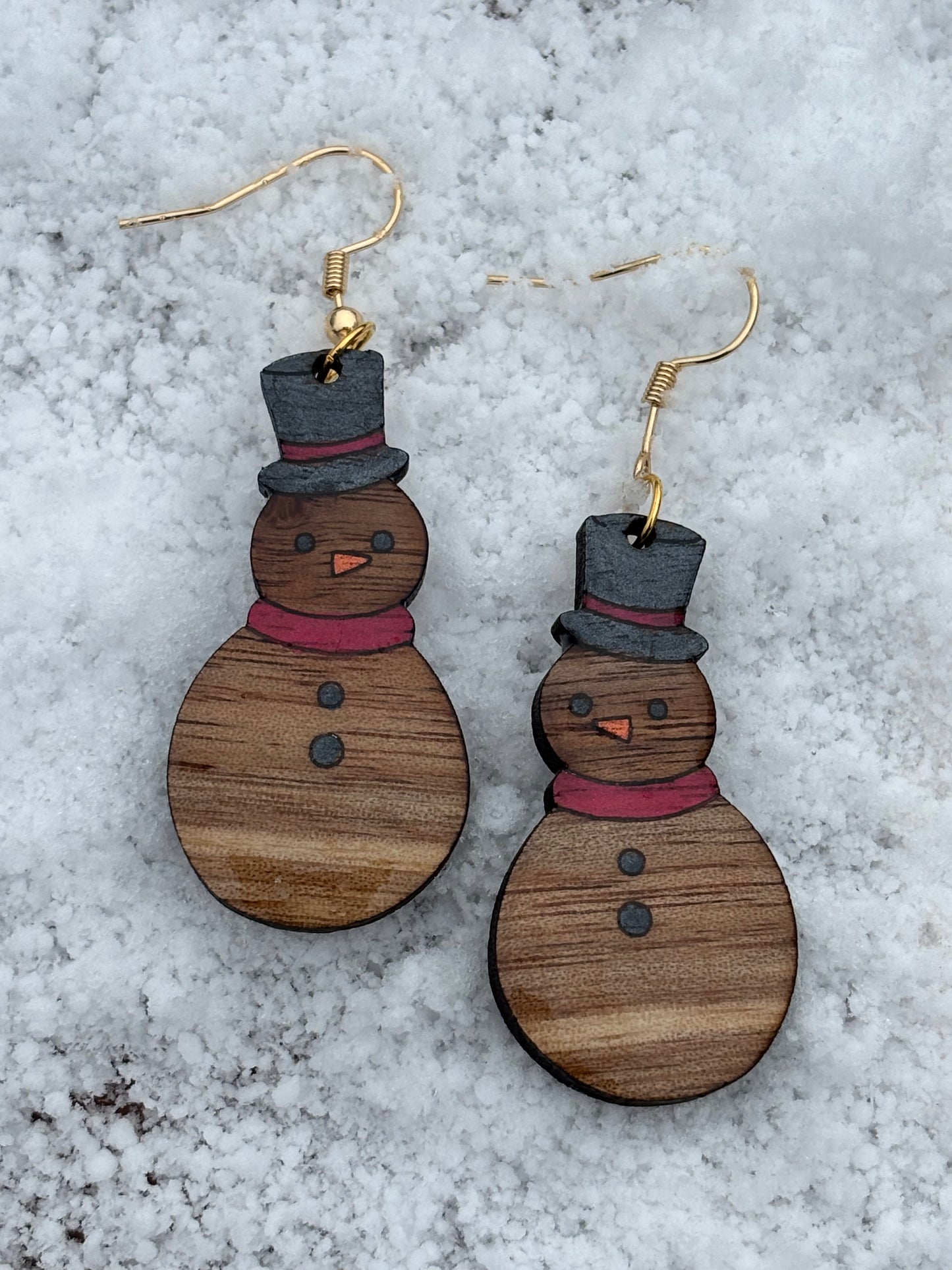 Classy Christmas Snowman Earrings