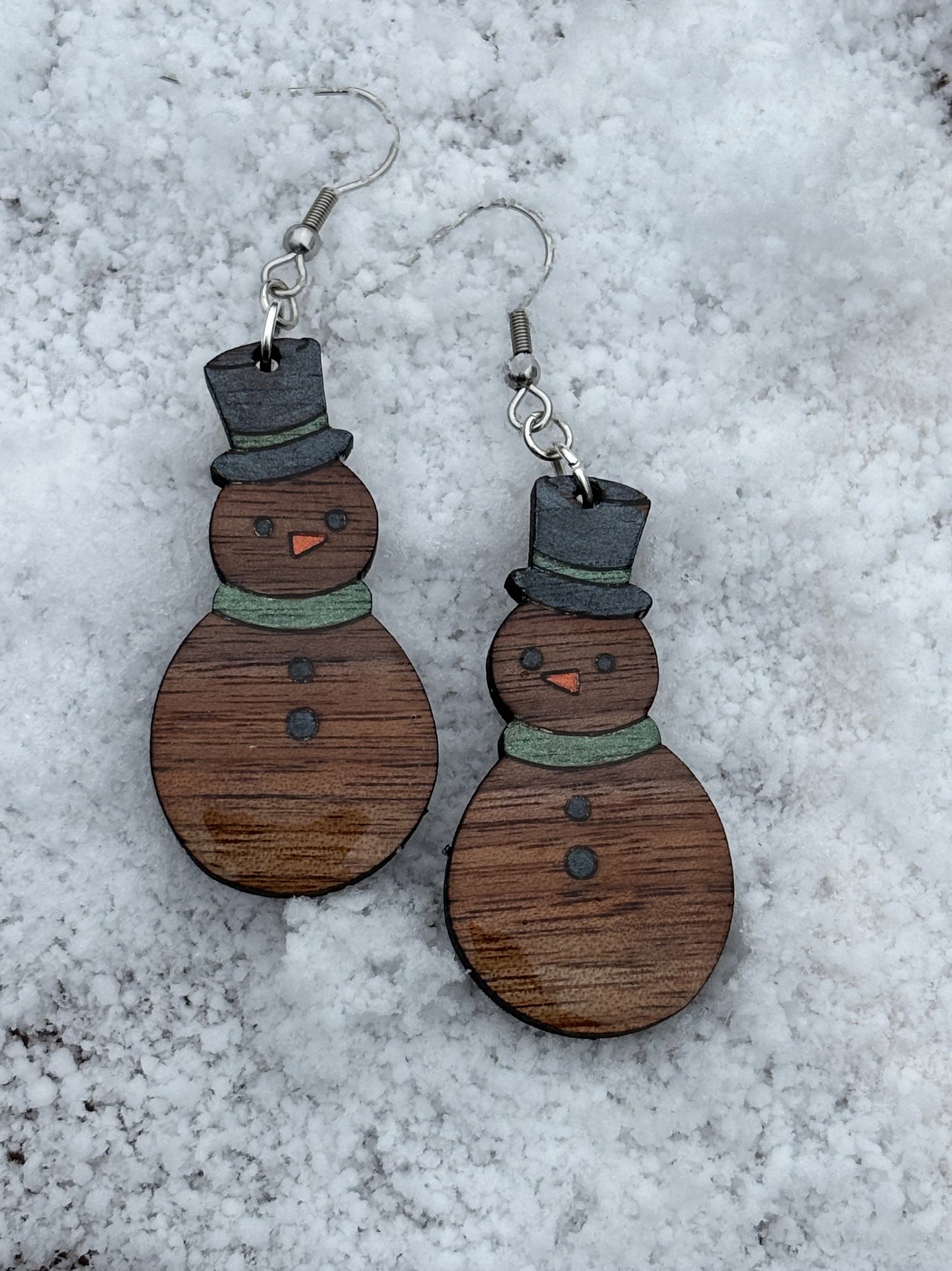 Classy Christmas Snowman Earrings