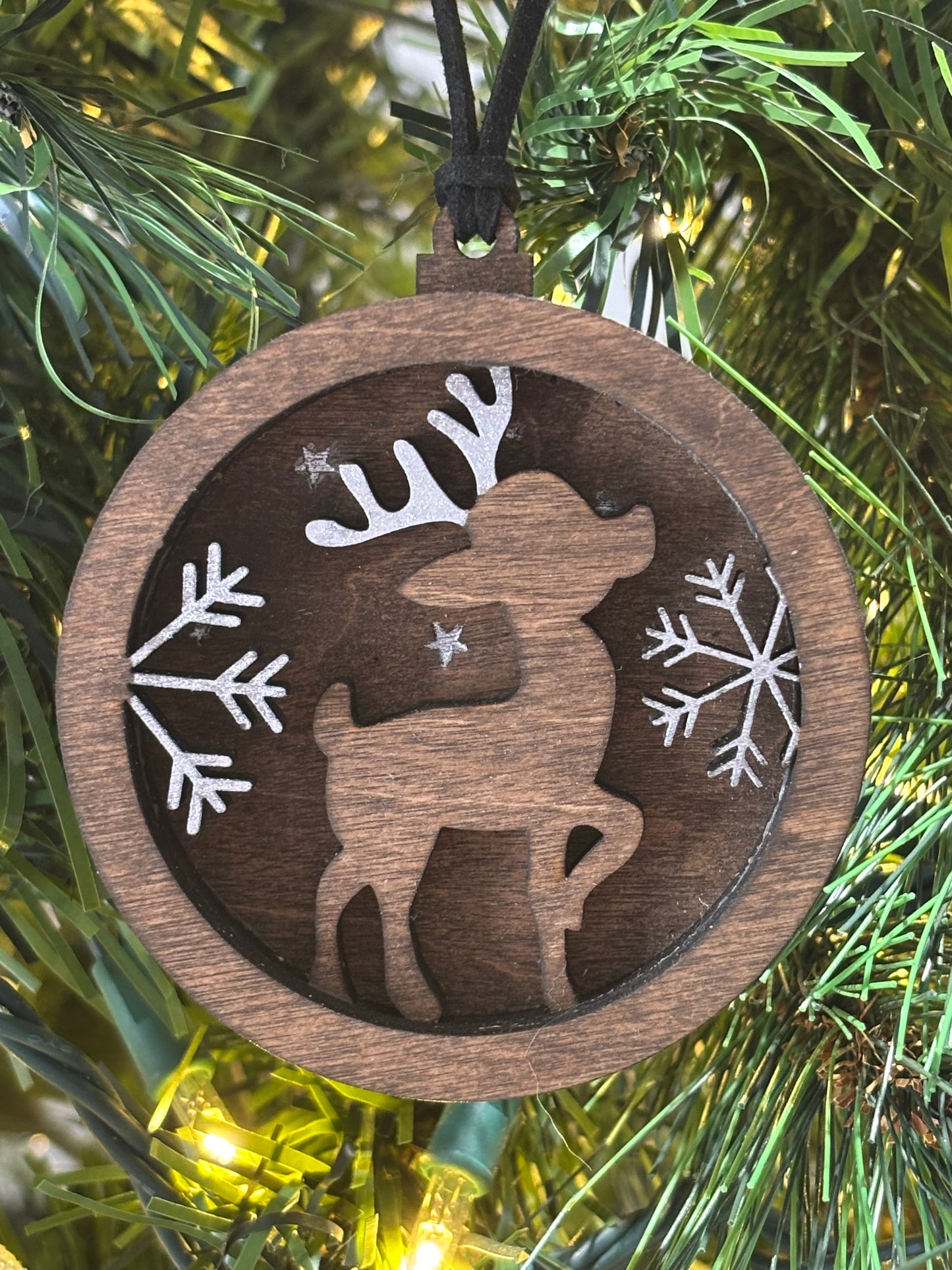 3D Layered Cute Reindeer Ornament