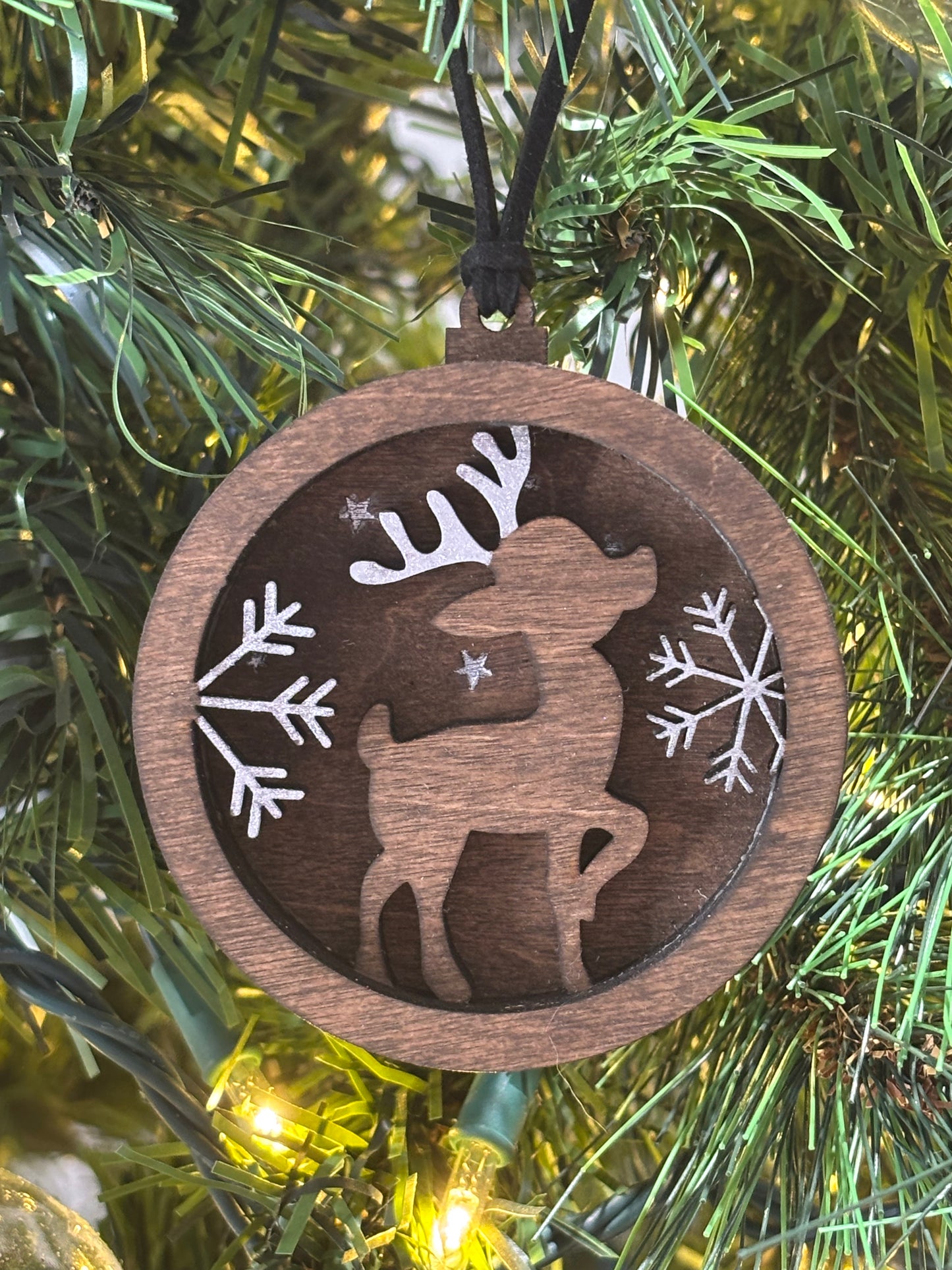 3D Layered Cute Reindeer Ornament