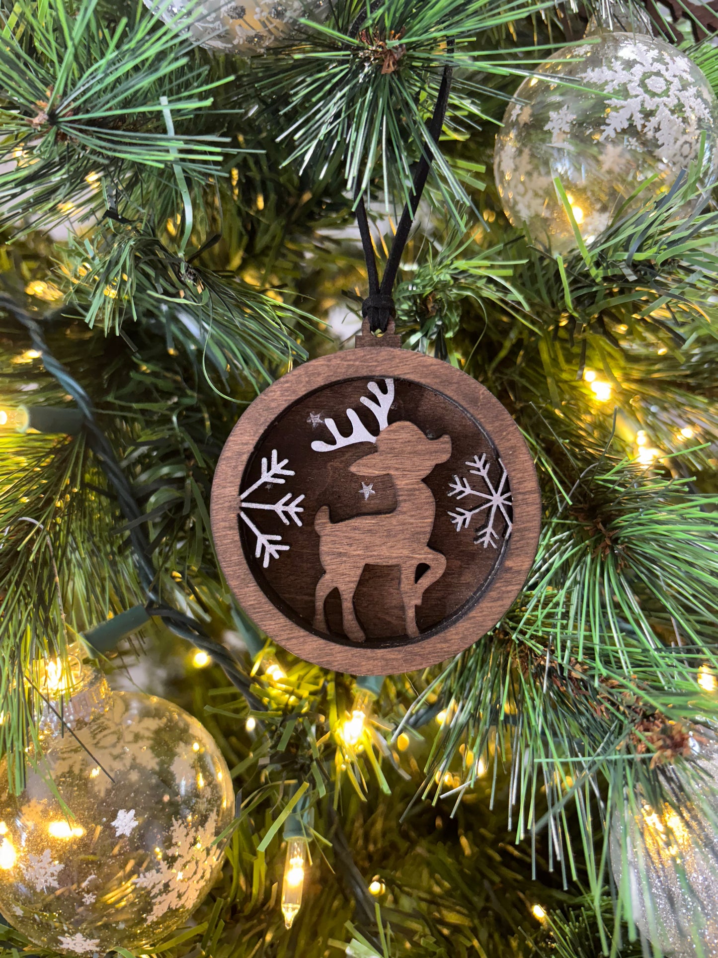 3D Layered Cute Reindeer Ornament