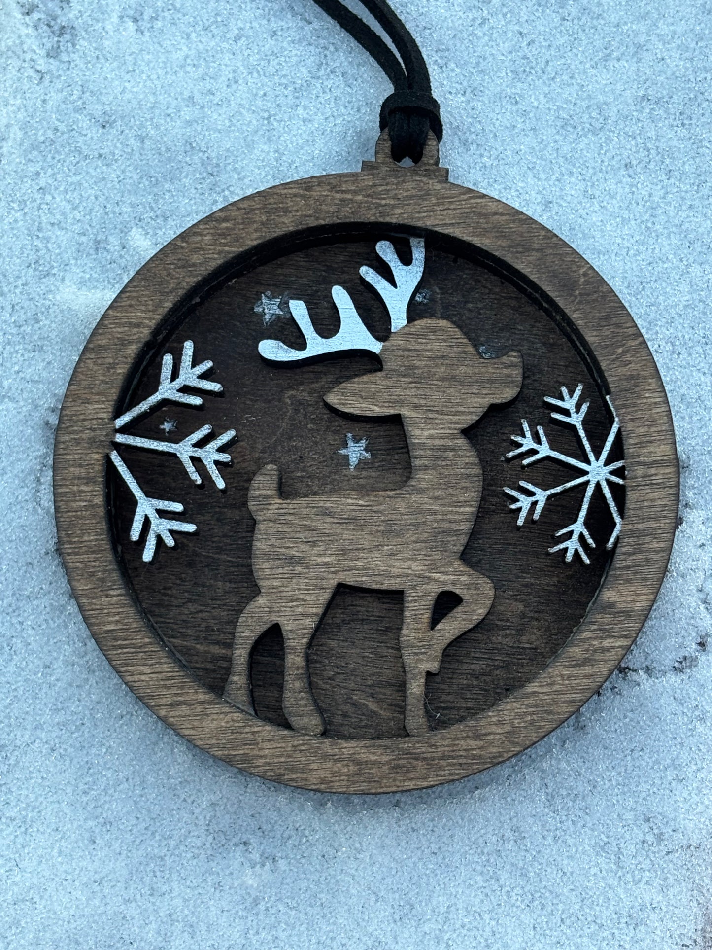 3D Layered Cute Reindeer Ornament