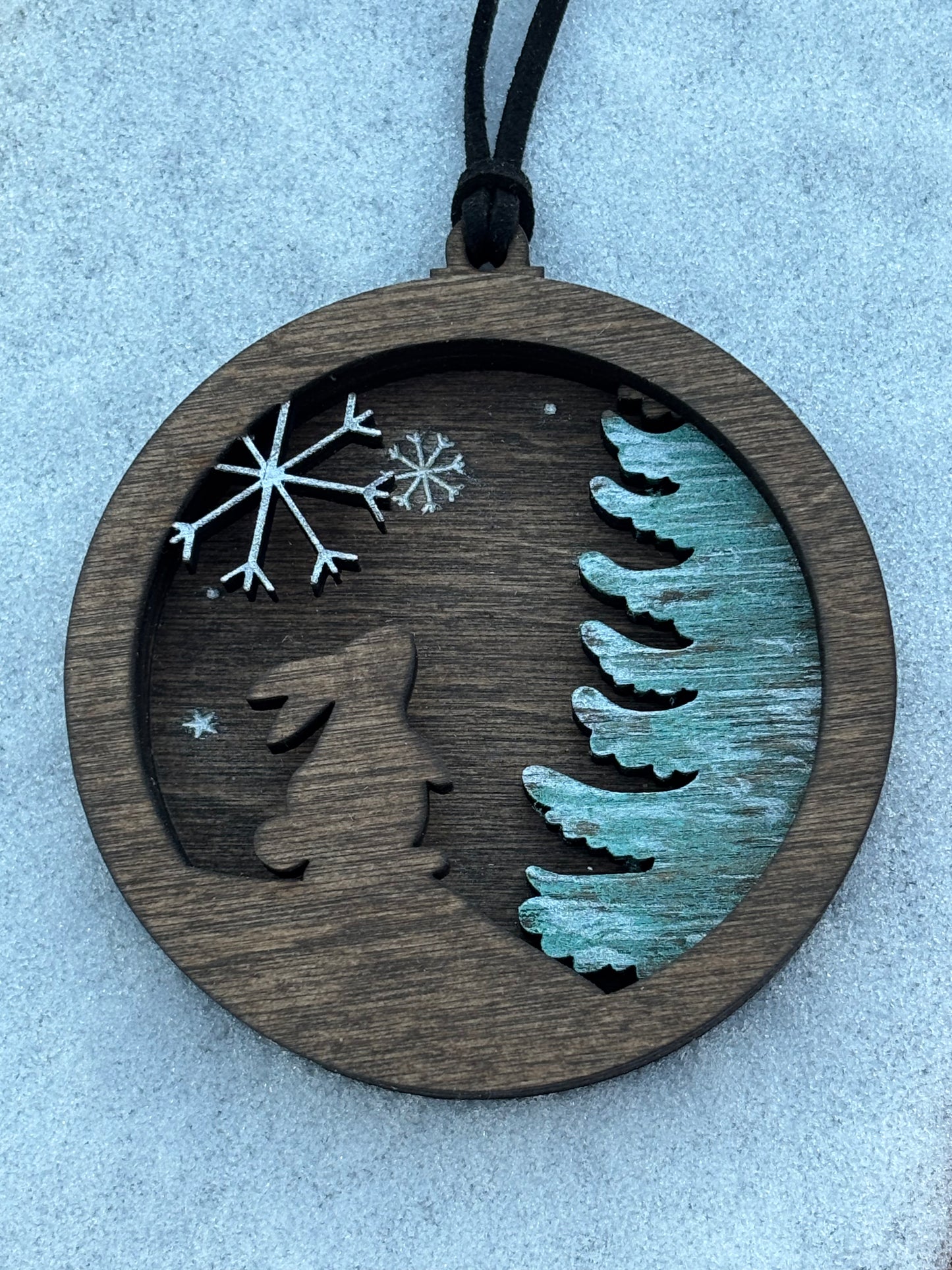 3D Snowflake Christmas Bunny Ornament