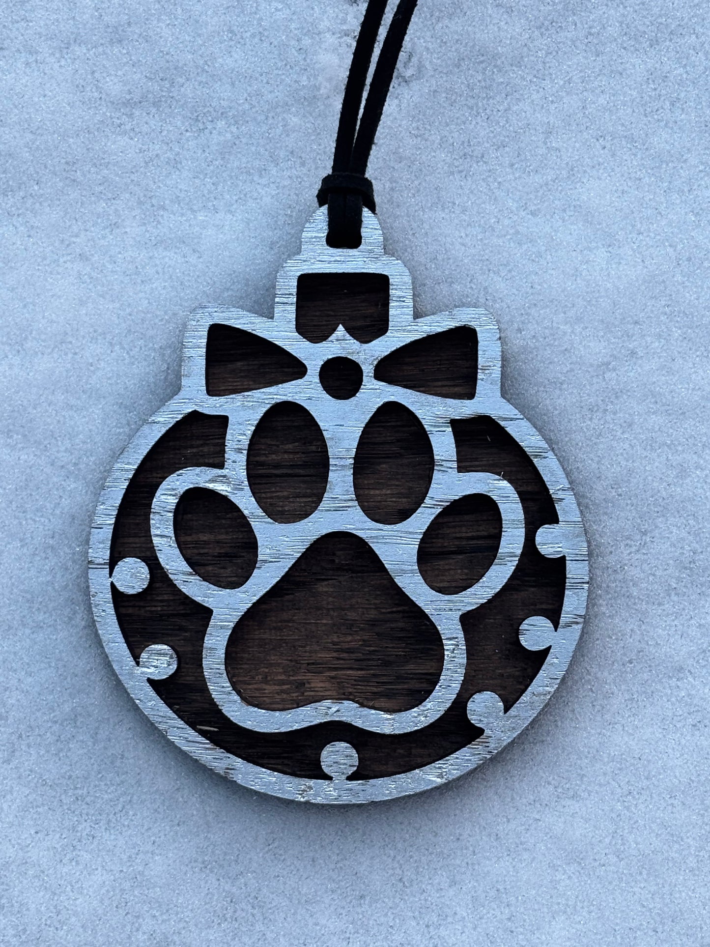 Layered Classic Christmas Ornament with Paw Print