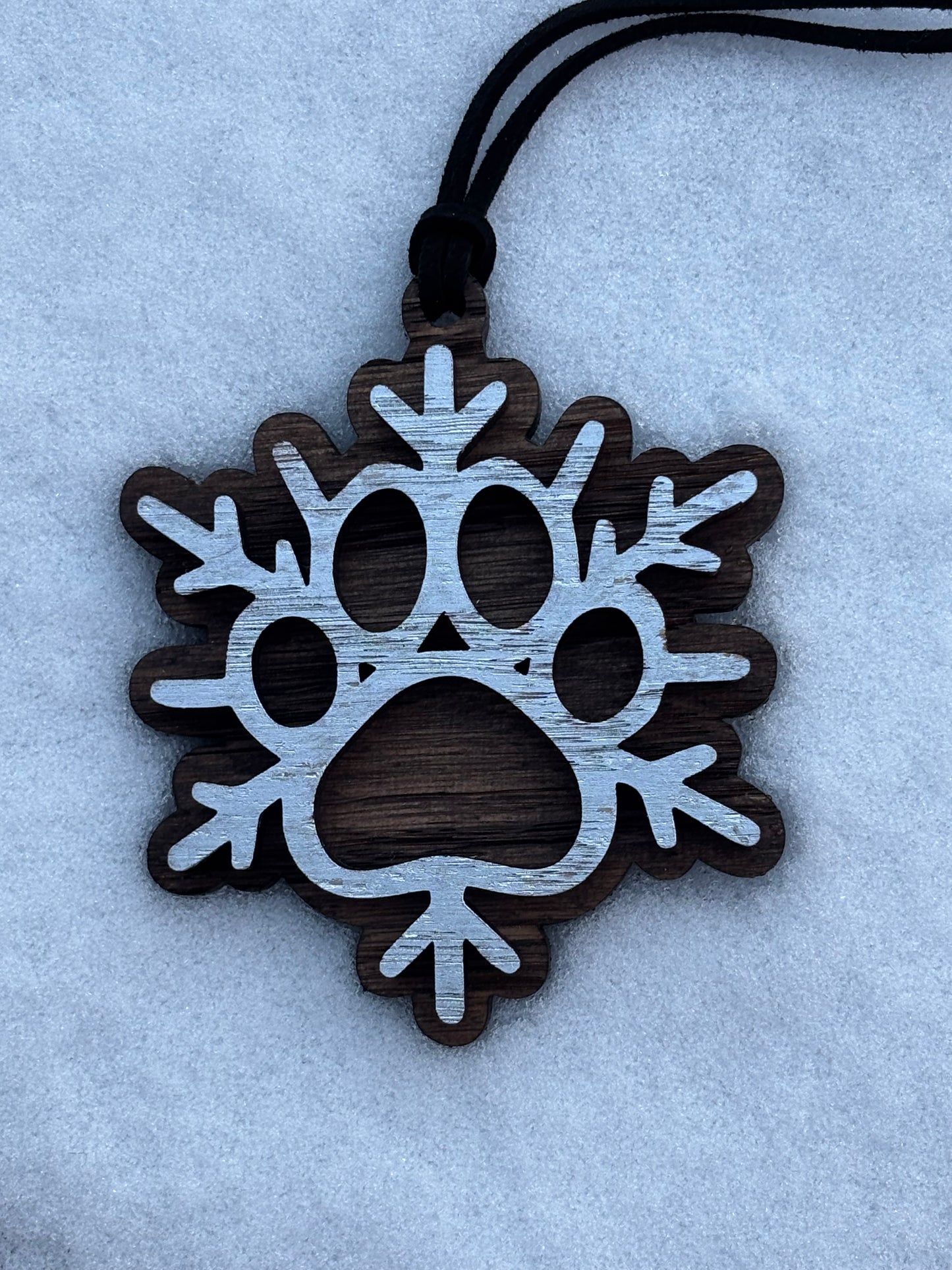 Layered Snowflake Pawprint Ornament