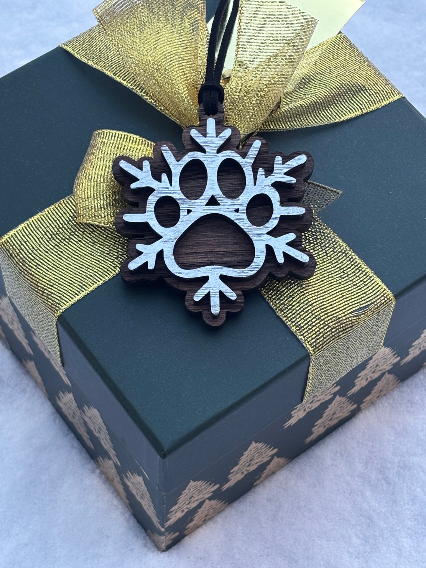 Layered Snowflake Pawprint Ornament