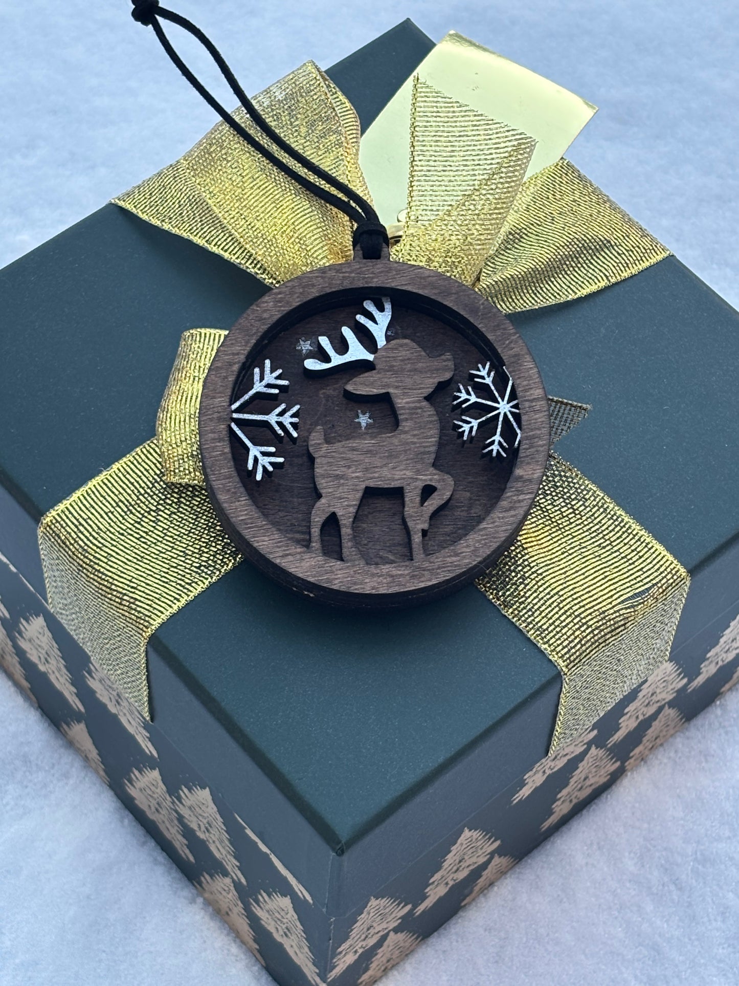 3D Layered Cute Reindeer Ornament