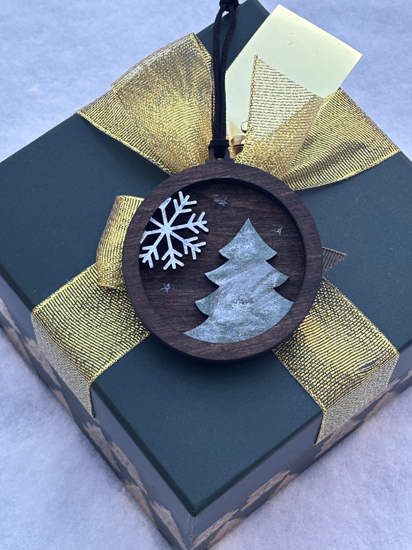 3D Layered Classy Tree and Snowflake Ornament