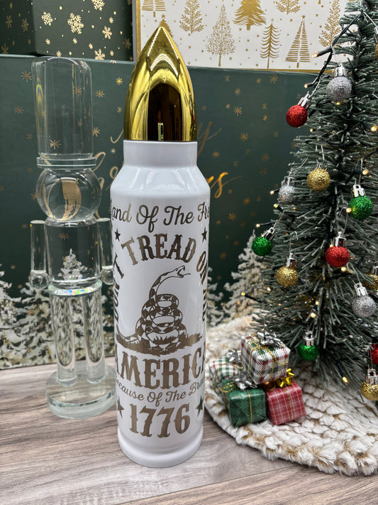 32oz Bullet Shaped Tumbler "Don't Tread on Me"