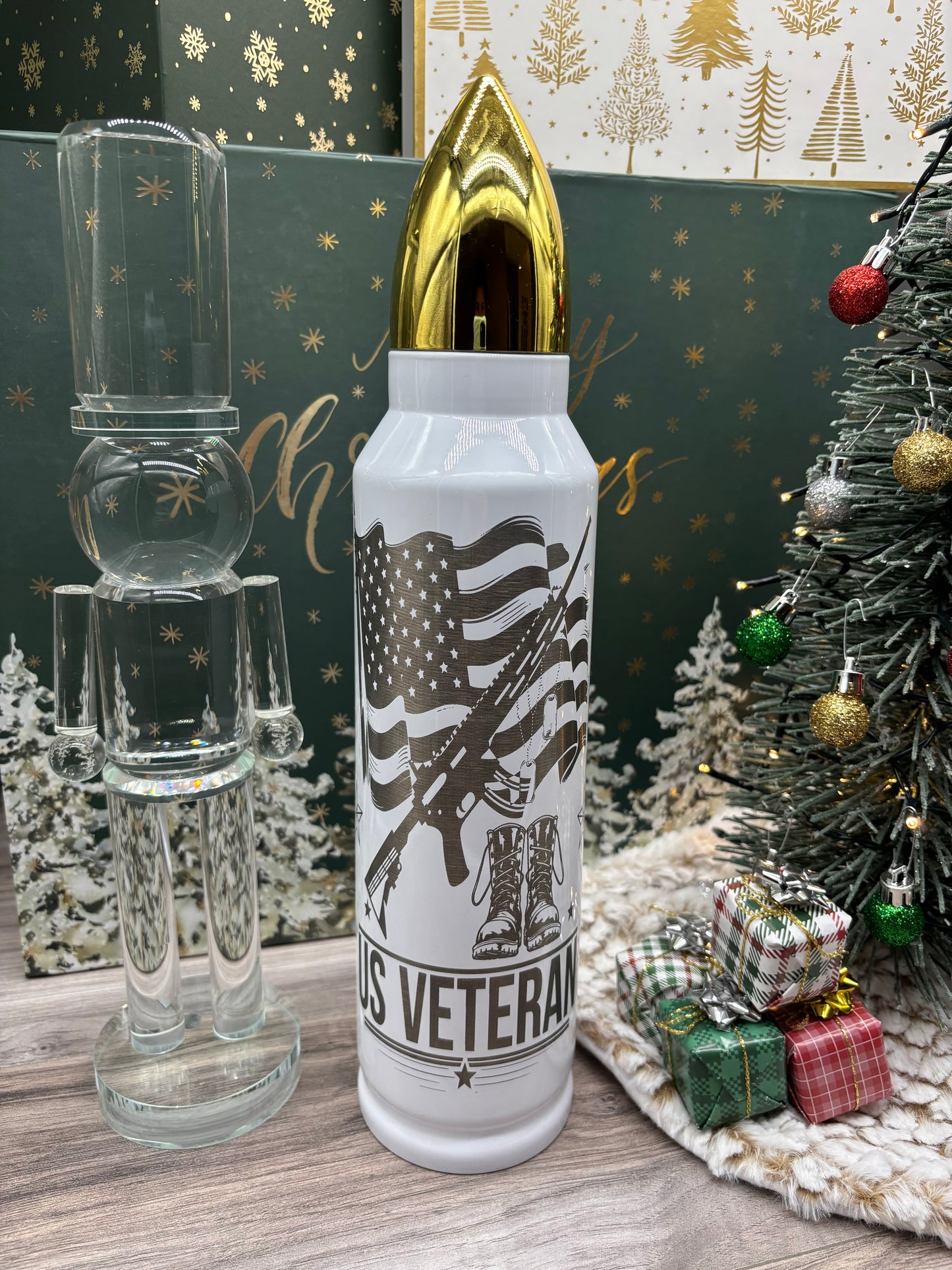 32oz Bullet Shaped Tumbler " US Veteran"