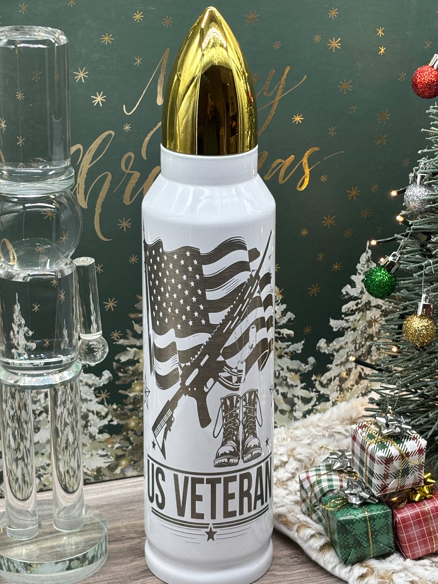 32oz Bullet Shaped Tumbler " US Veteran"