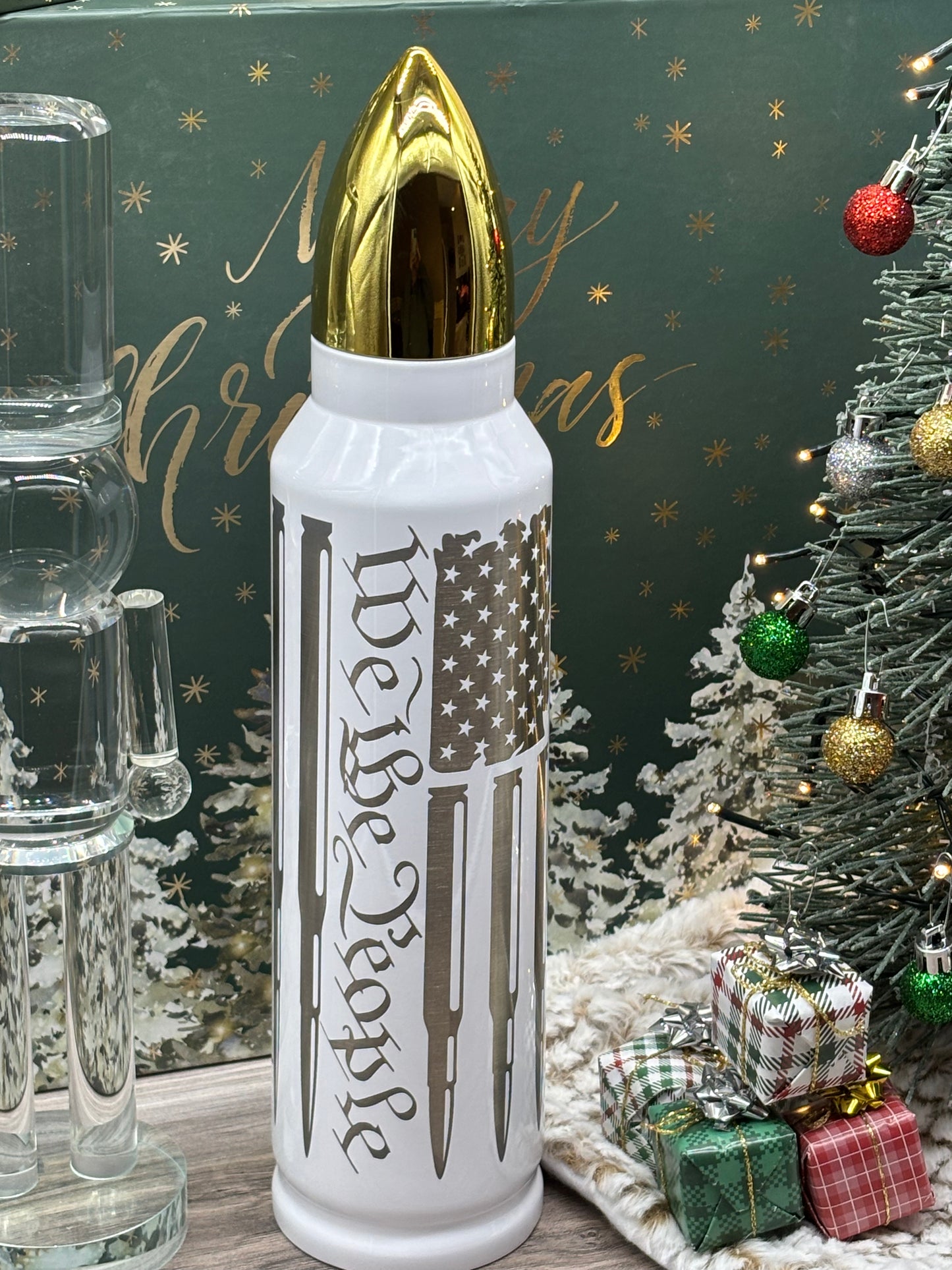 32oz Bullet Shaped Tumbler Bullet Flag "We the People"