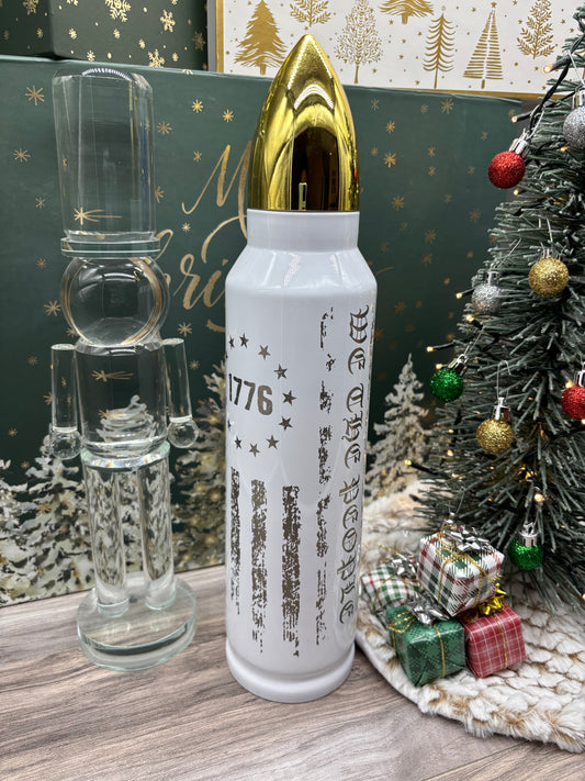 32oz Bullet Shaped Tumbler 1776 Flag " We the People"