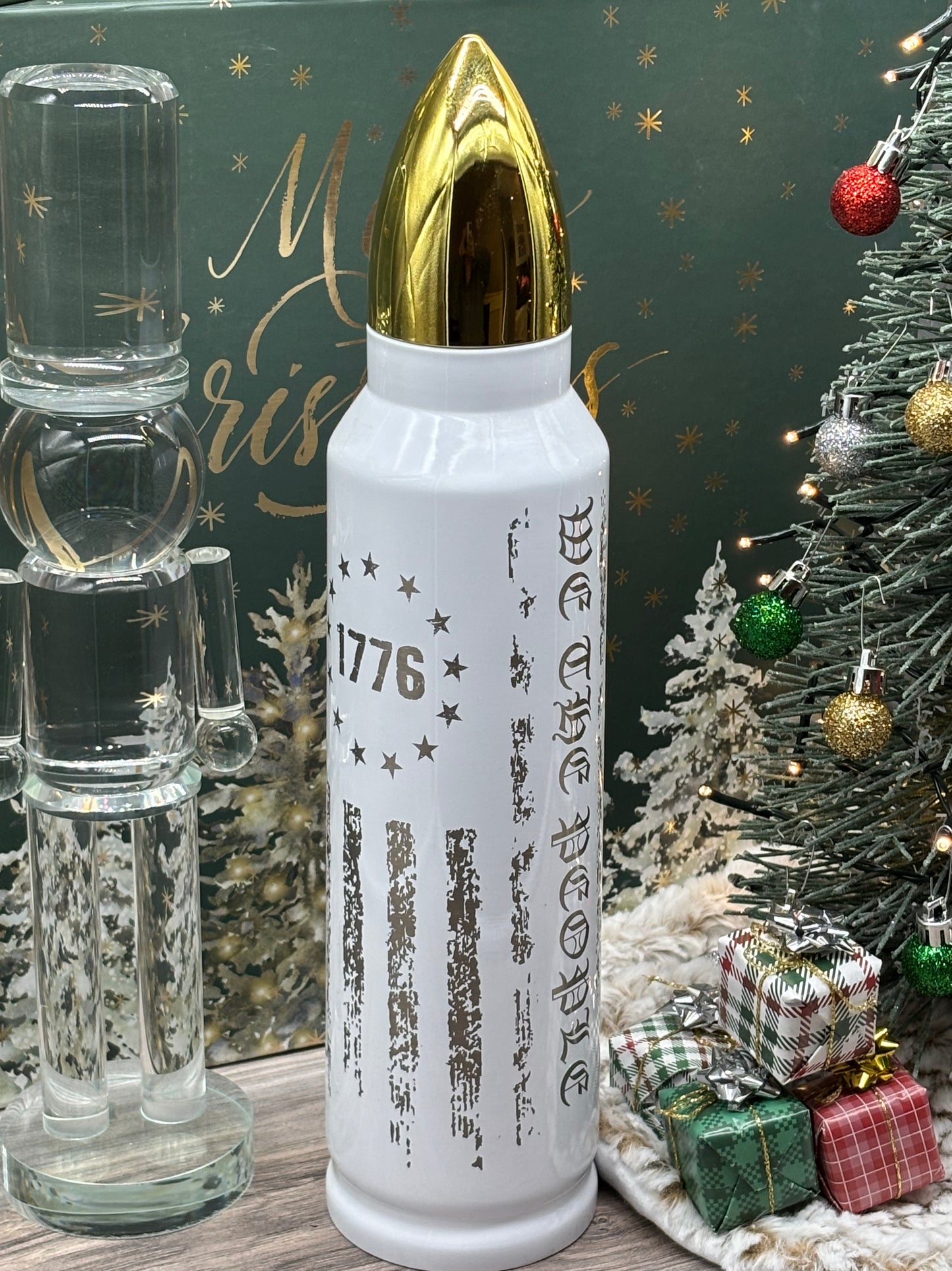 32oz Bullet Shaped Tumbler 1776 Flag " We the People"