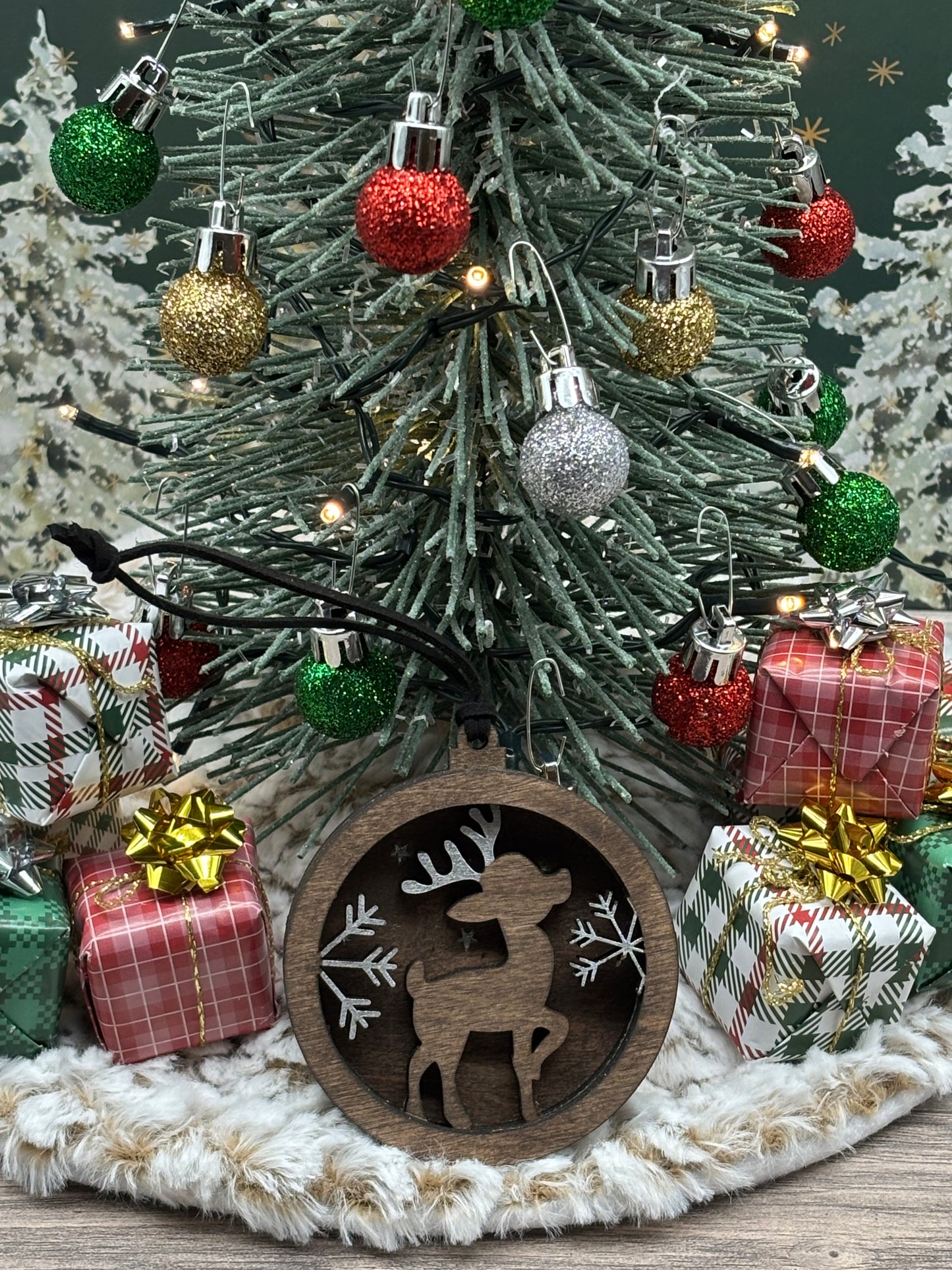 3D Layered Cute Reindeer Ornament