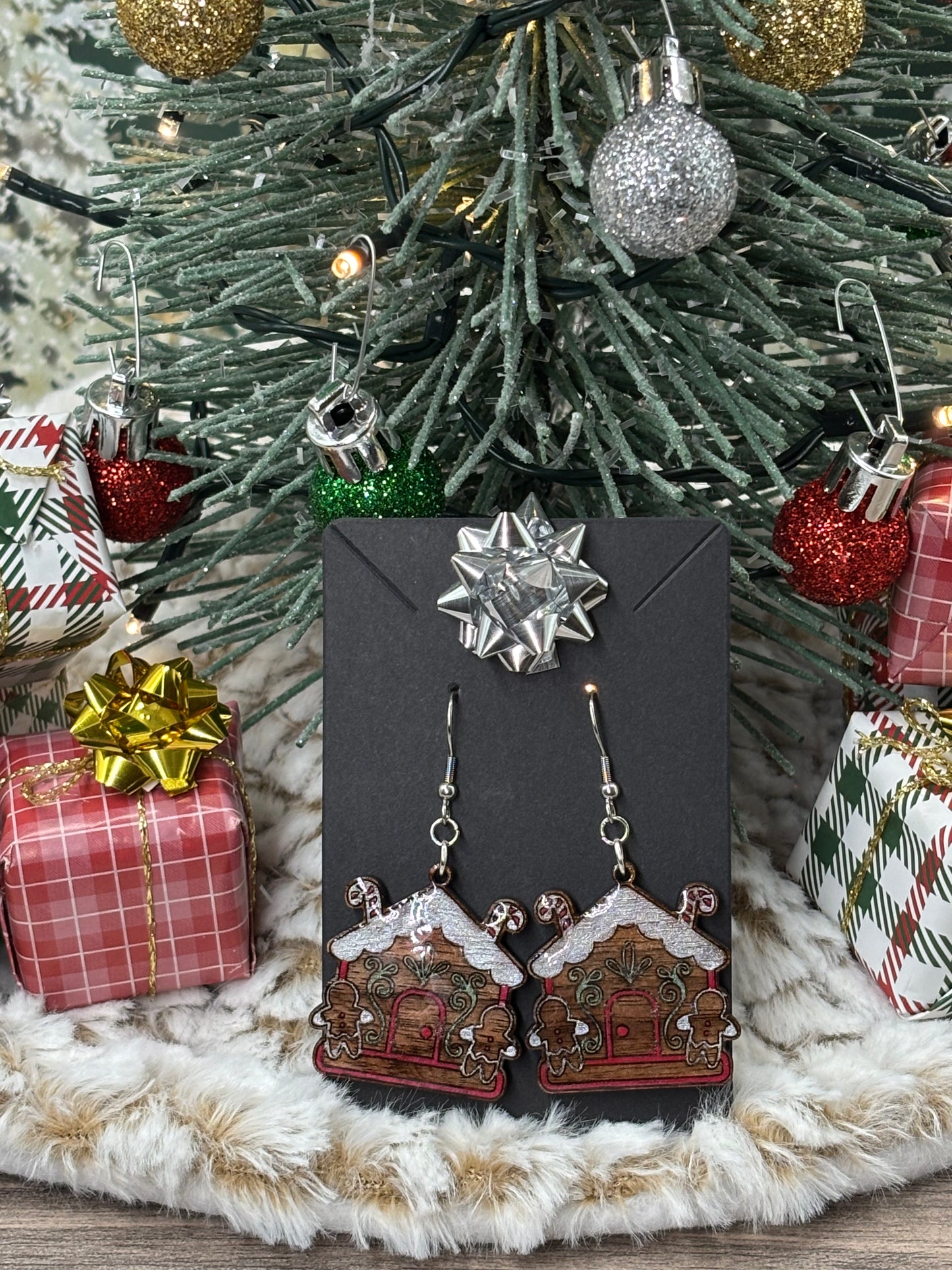 Christmas Gingerbread House Earrings