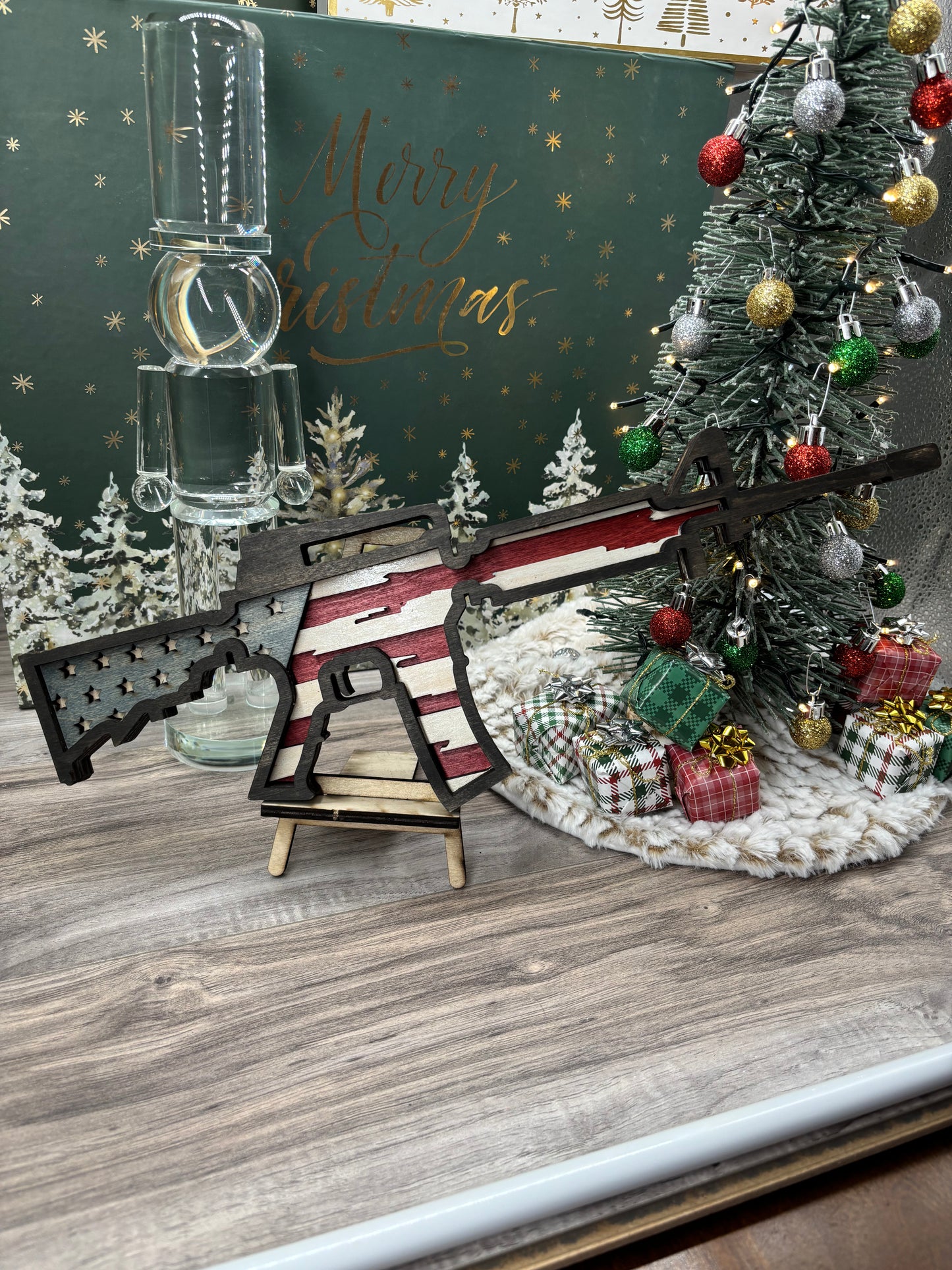 3D layered Patriotic AR-15