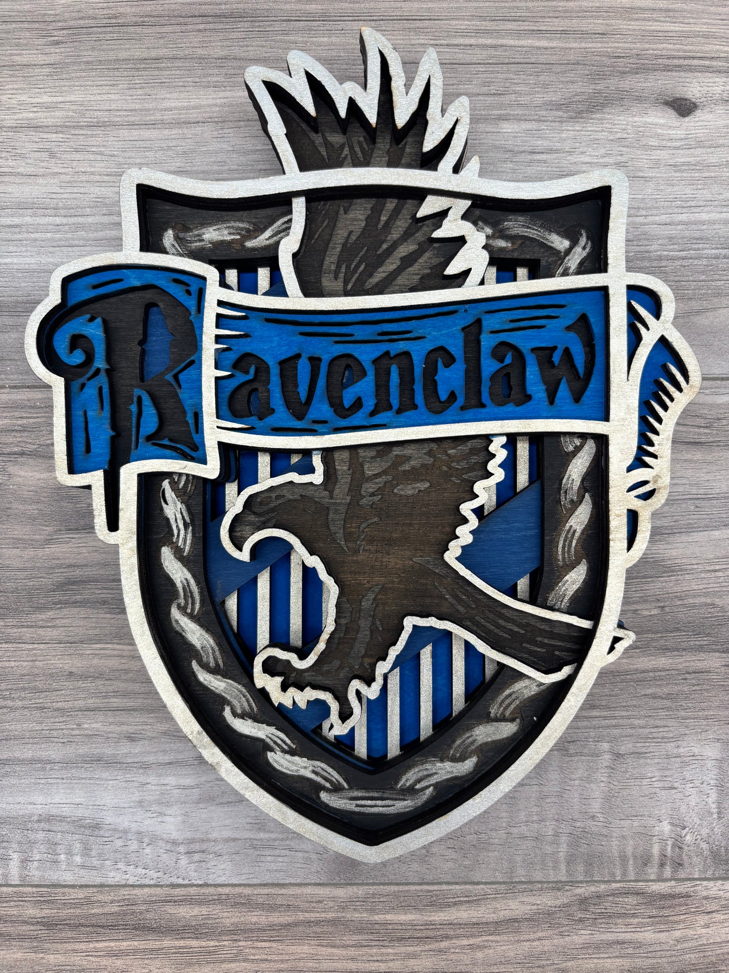 Wooden 3D Ravenclaw art