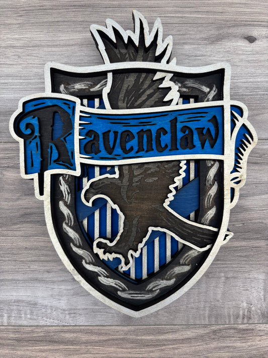 Wooden 3D Ravenclaw art