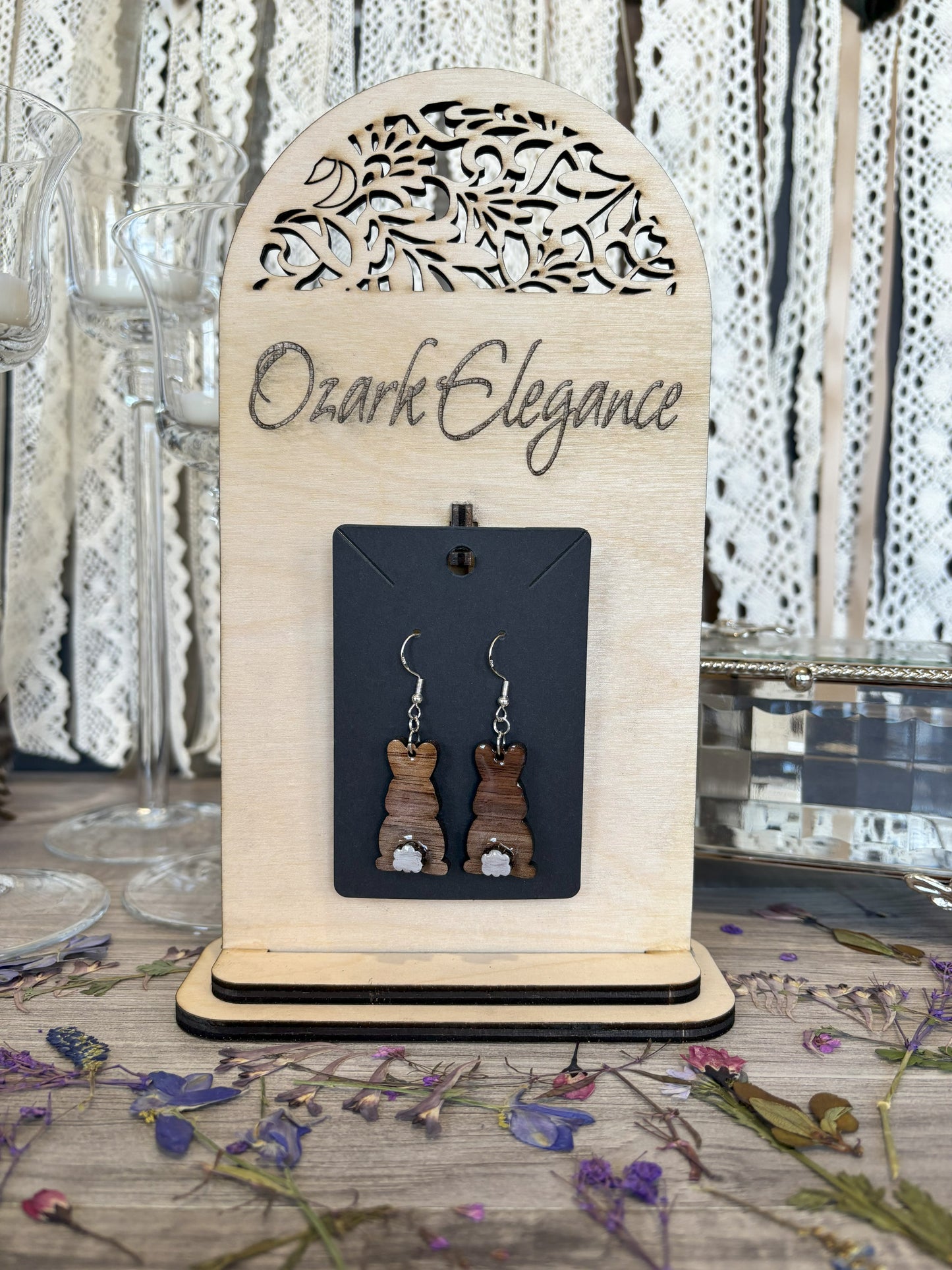 Elegant Cotton Tail Bunny Earrings