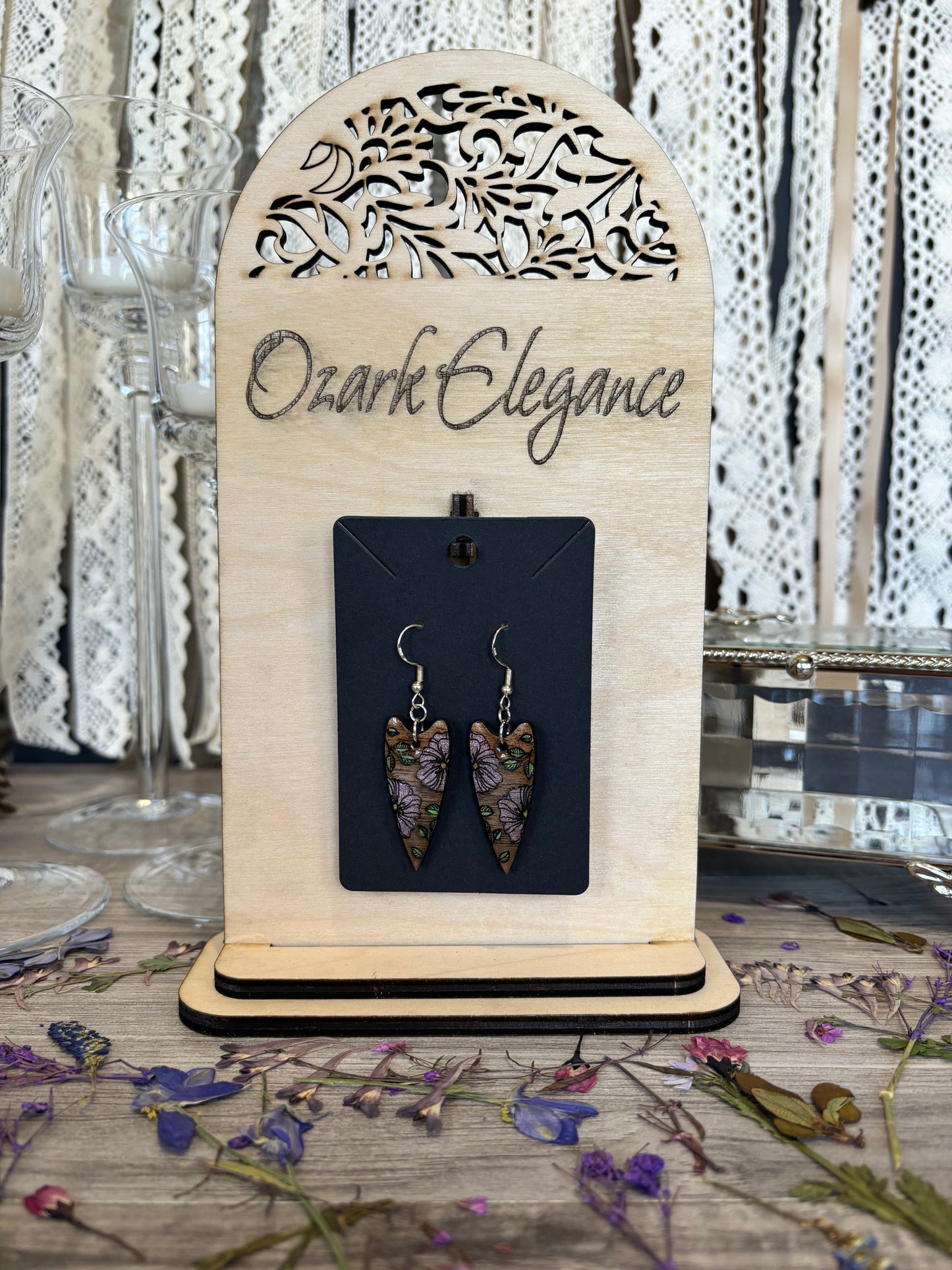 Floral Heart Earrings