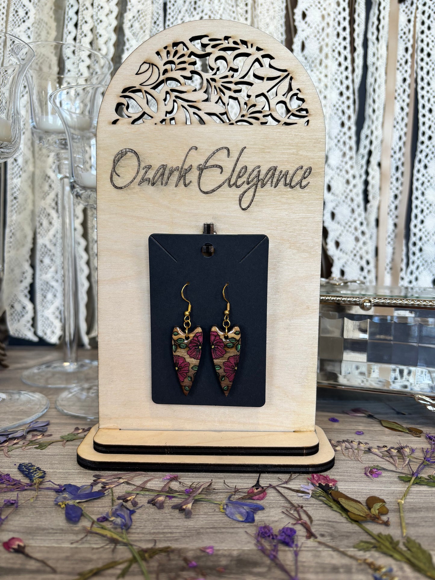 Floral Heart Earrings