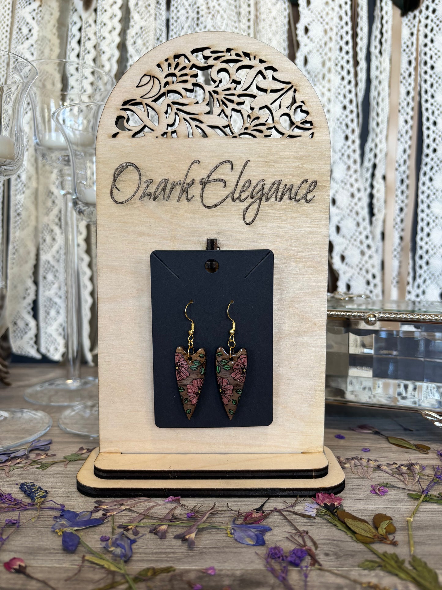 Floral Heart Earrings