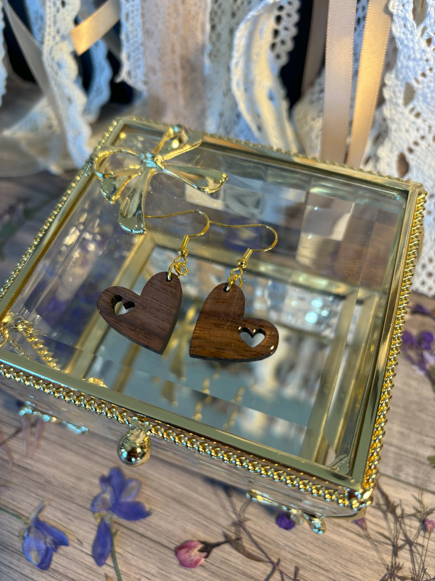 Mini Cutout Heart Earrings