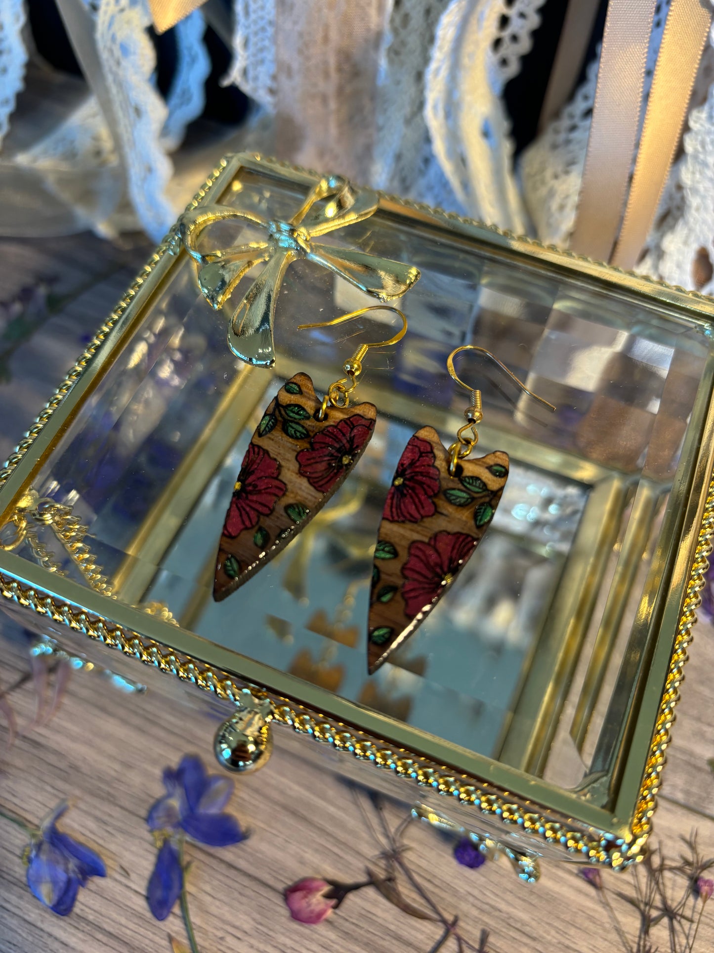 Floral Heart Earrings