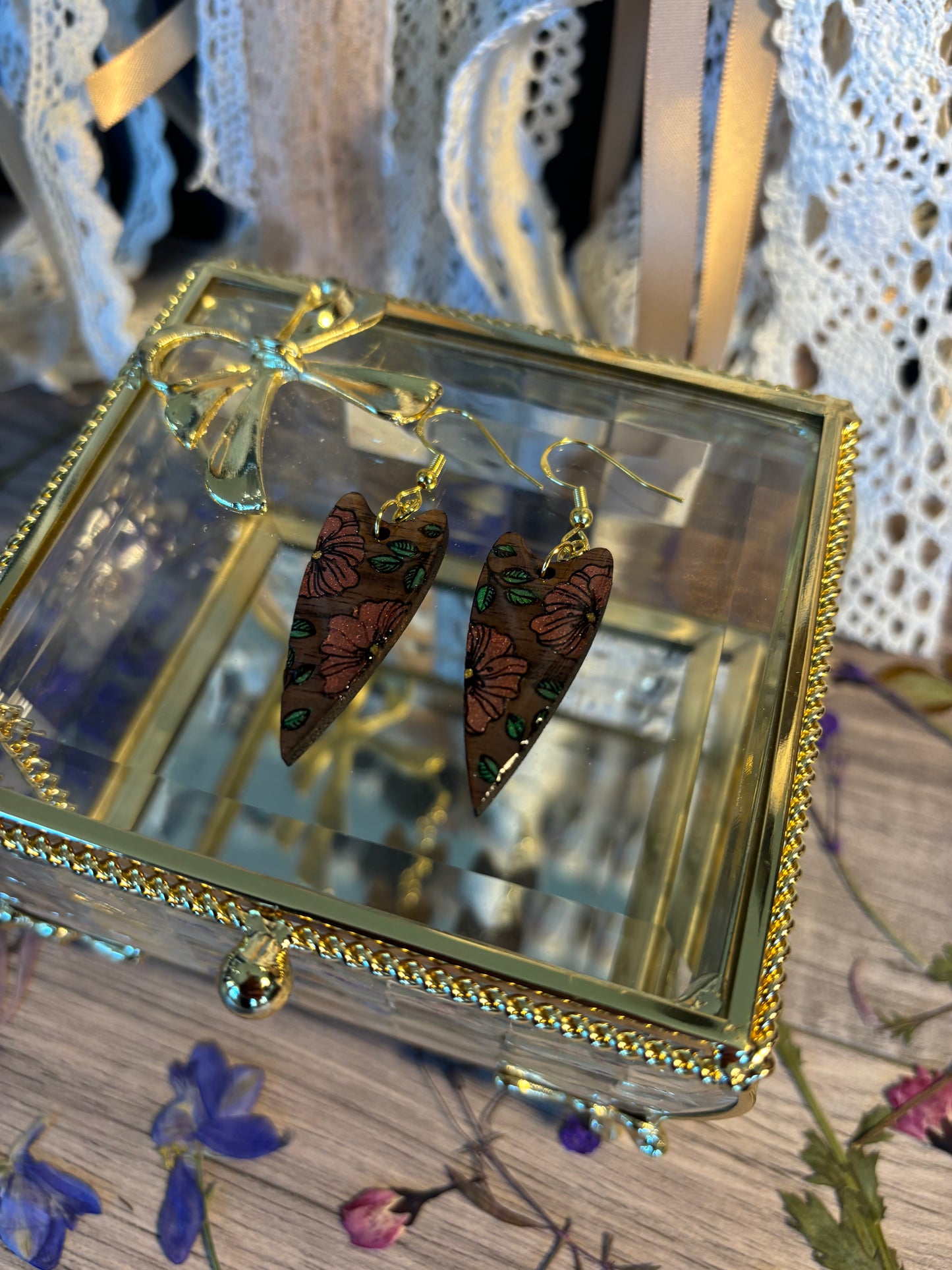 Floral Heart Earrings