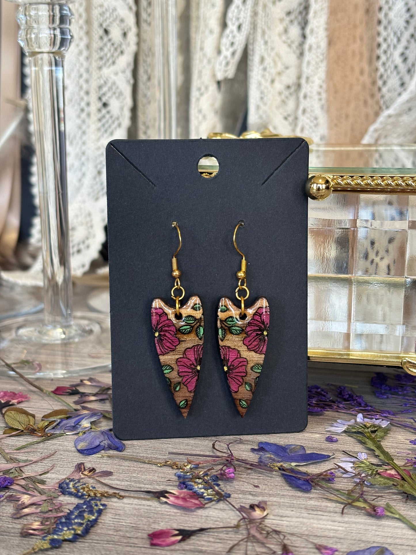 Floral Heart Earrings