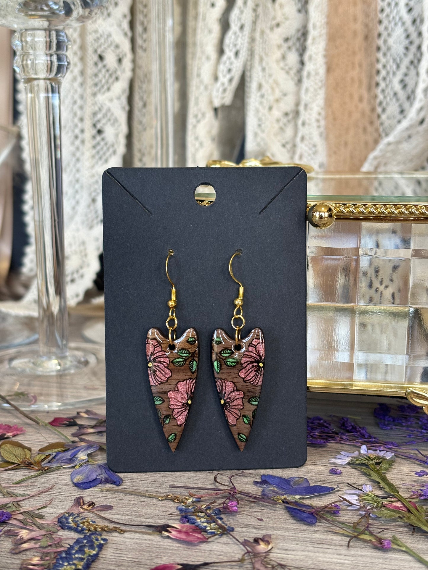 Floral Heart Earrings