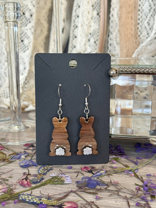 Elegant Cotton Tail Bunny Earrings