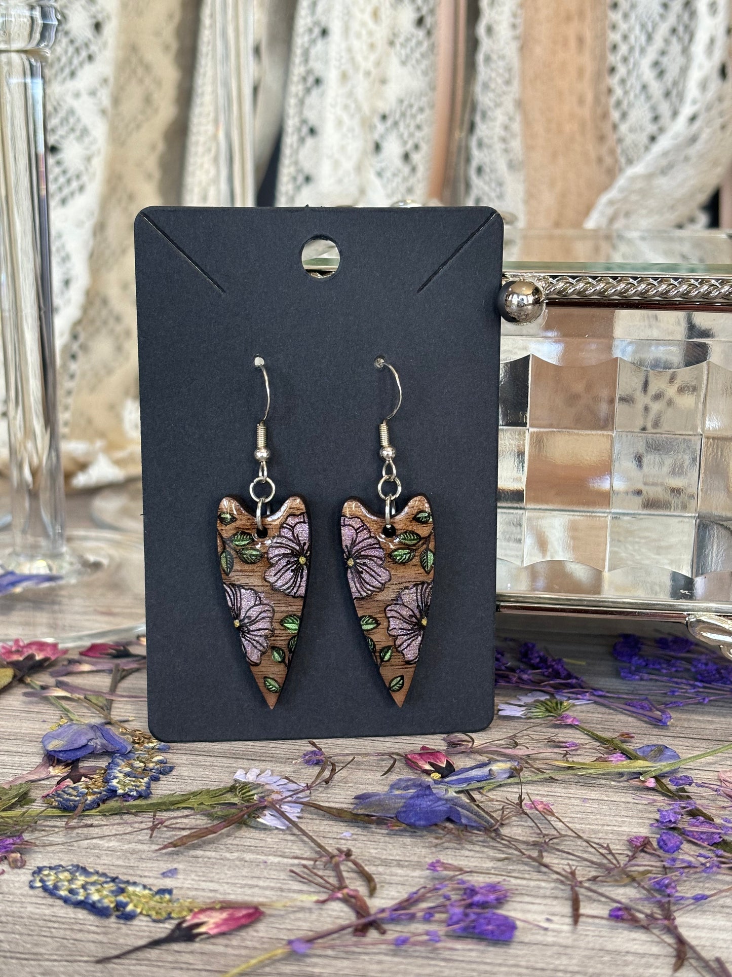 Floral Heart Earrings