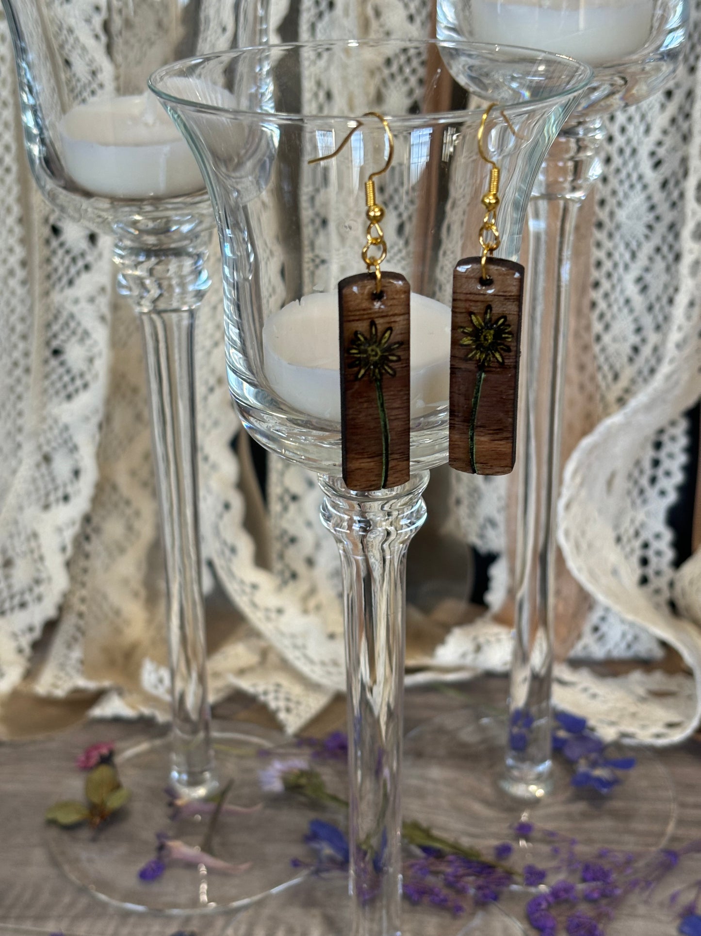 Daisy Floral Bar Earrings